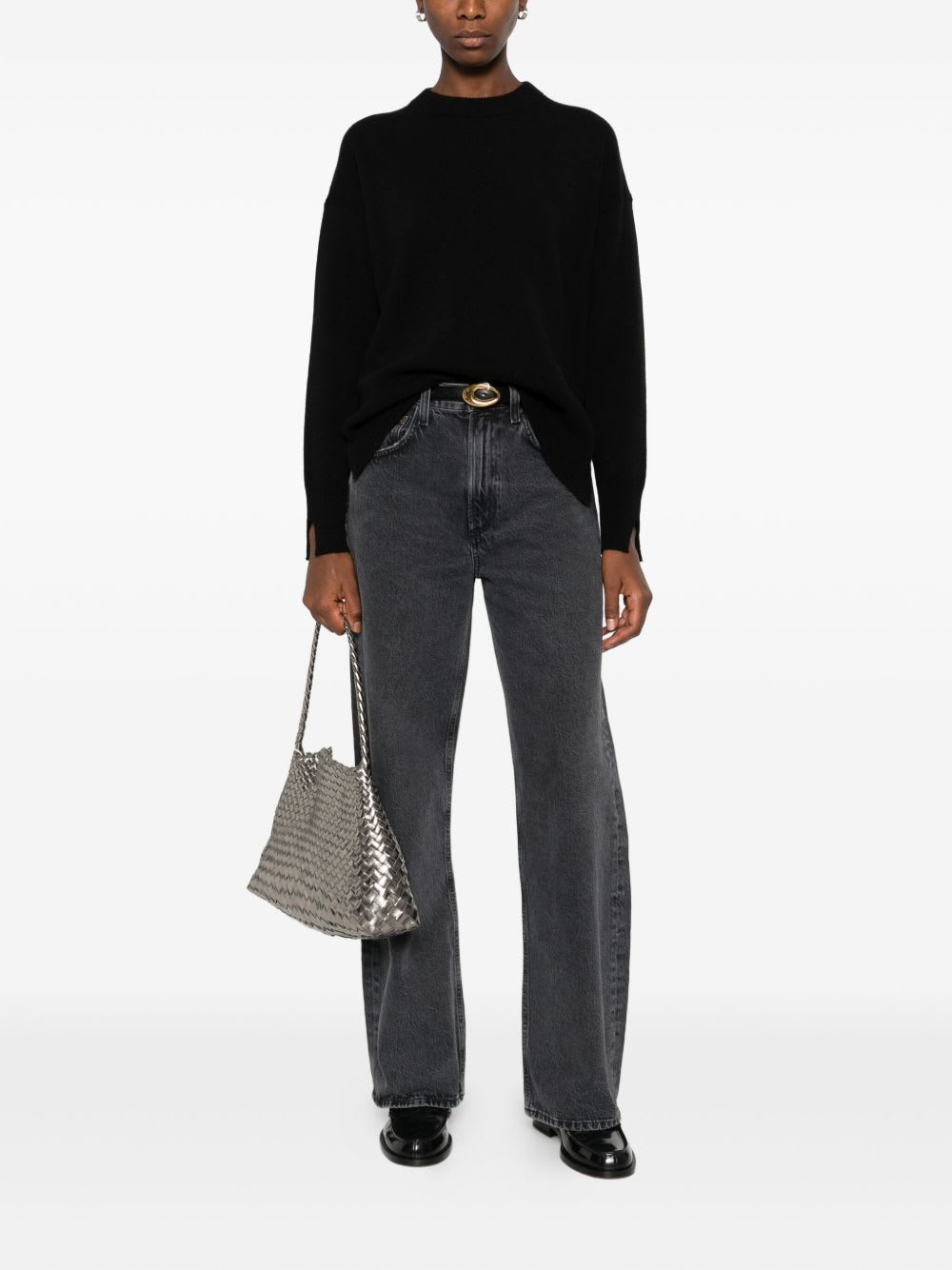 Roberto Collina Black Long-sleeved Sweater In Black