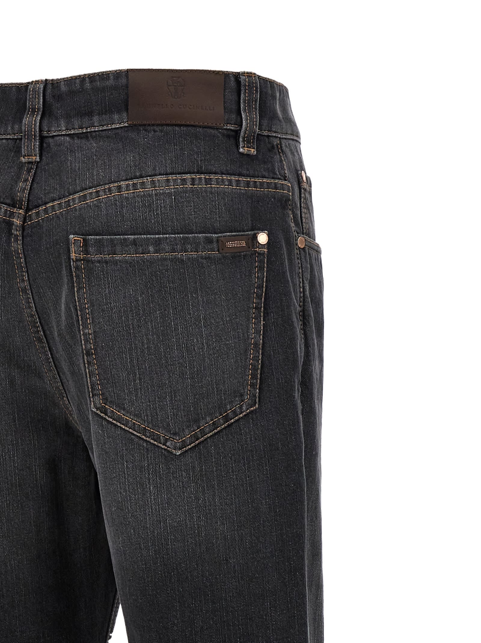 Shop Brunello Cucinelli Monile Denim Jeans In Black