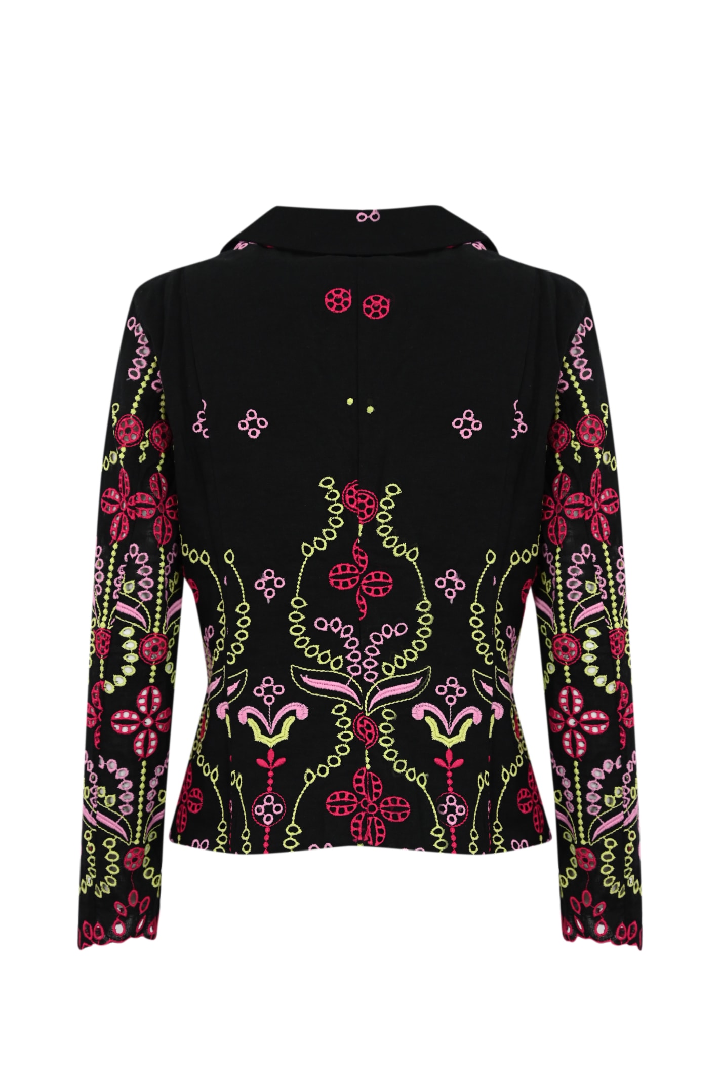 Shop Charo Ruiz Kira Jacket In Cotton And Linen In Black Lolita