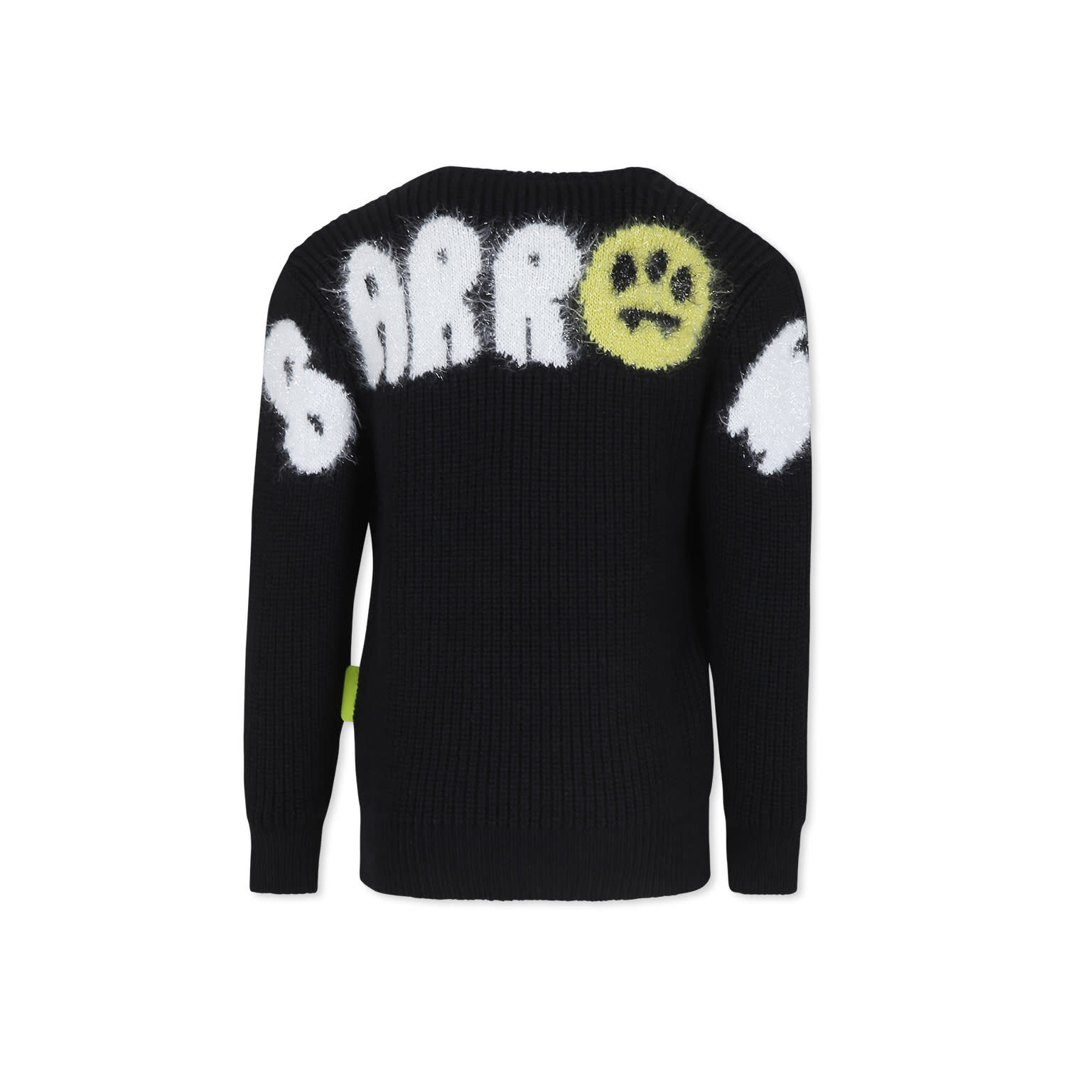 Barrow Black Sweater For Girl With Smiley And Logo In Black