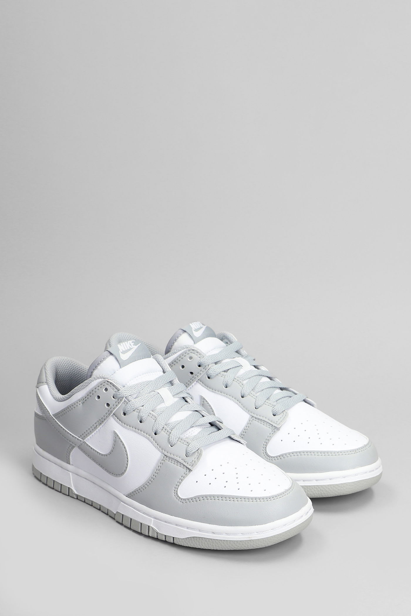 Nike Dunk Low Retro Sneakers In Grey Leather In White