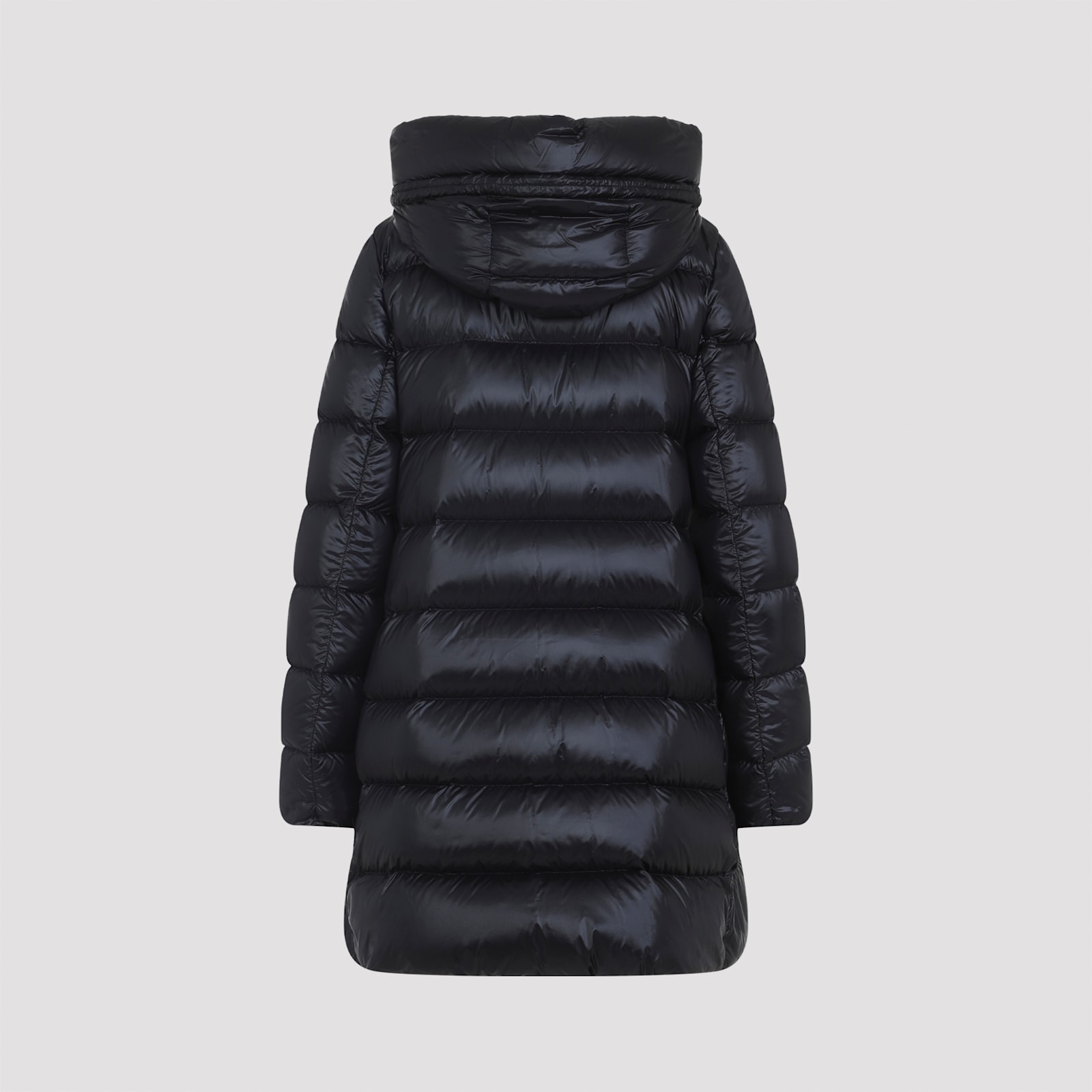 Moncler Women Black Suyenne Midi Hooded Down Jacket In Black