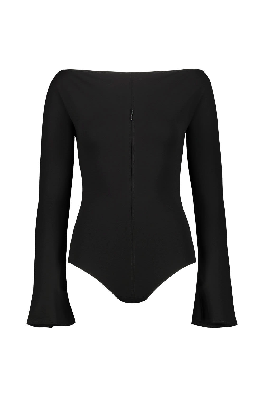 Shop Courrèges Bodysuit With Frontal Zip In Black