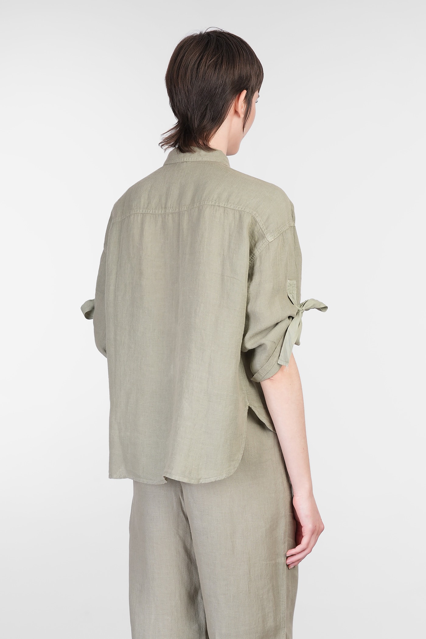 Shop 120% Lino Shirt In Green Linen