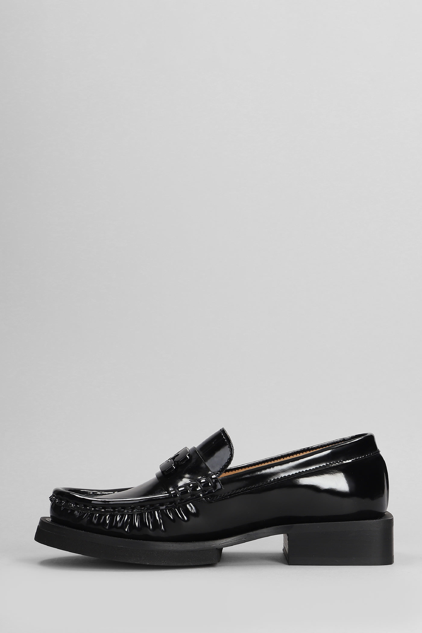 Shop Ganni Loafers In Black Leather