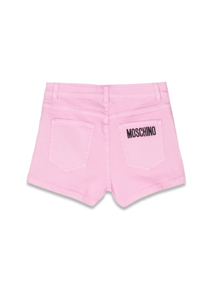 Moschino Toy Pop Patch Shorts In Pink