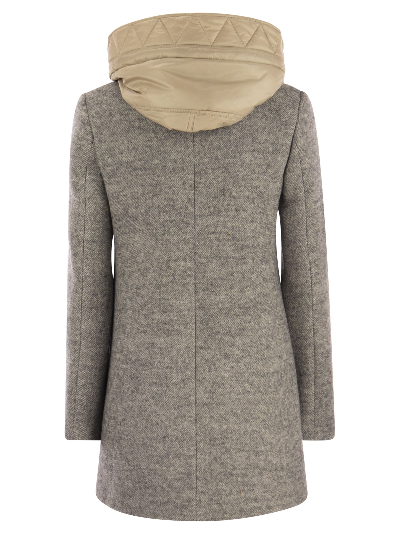 Shop Fay Toggle - Wool-blend Coat With Hood In Grey