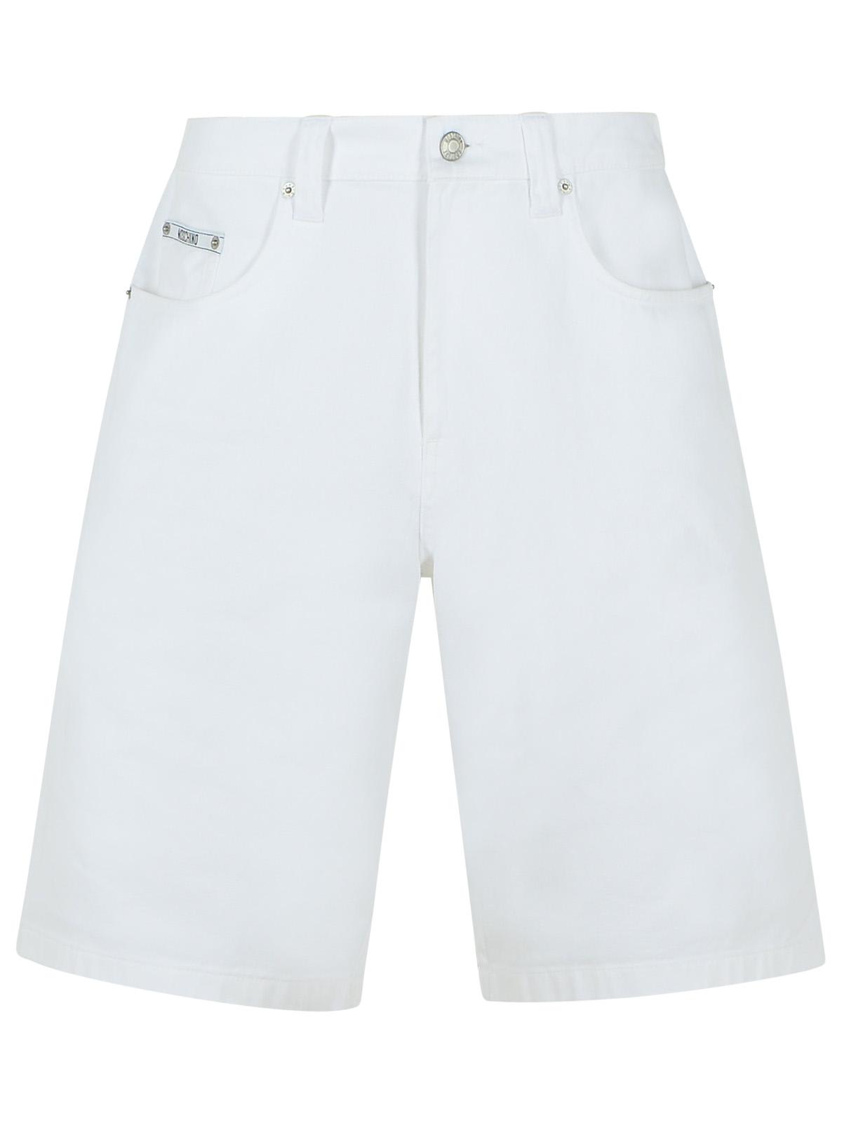 White Cotton Bermuda Shorts