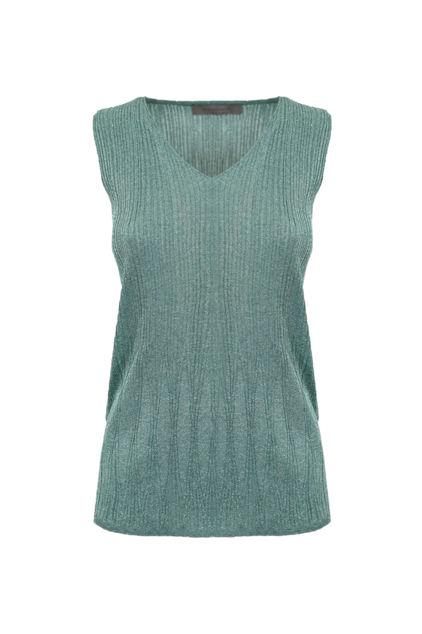 Ribbed Top In Viscose And Lurex