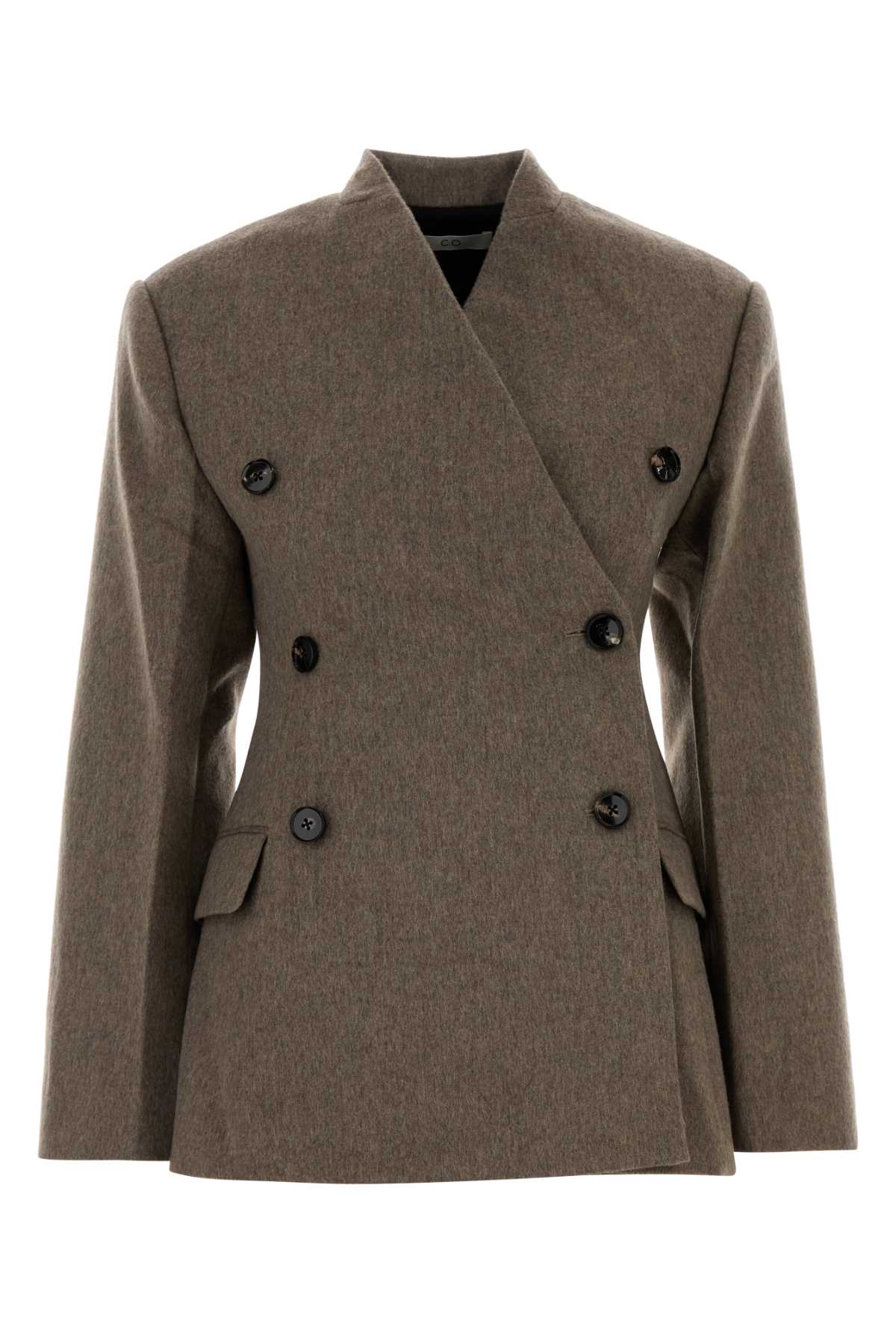Co Dove Grey Wool Blend Blazer In Brown