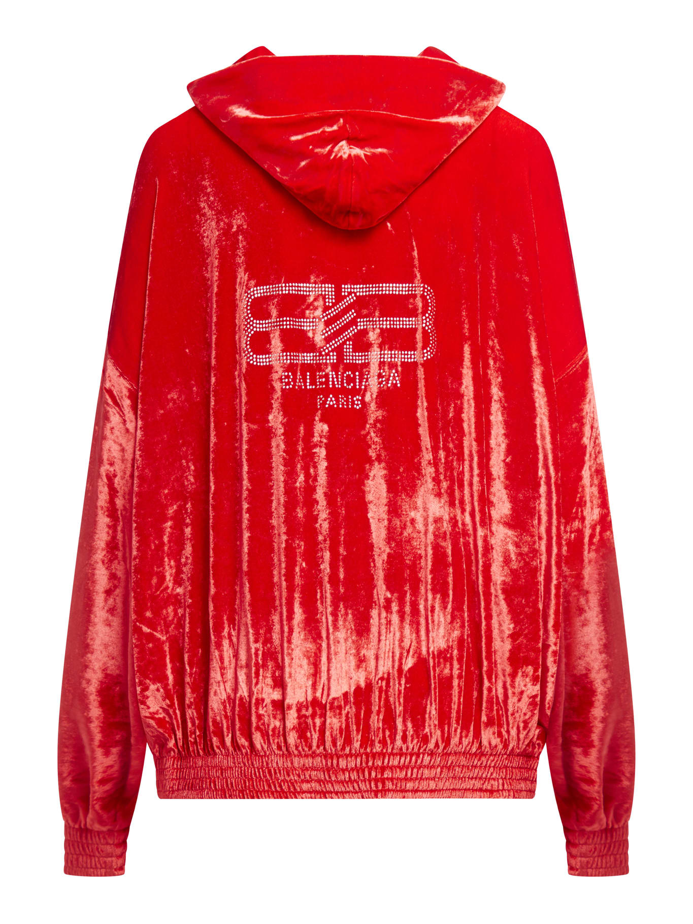 Shop Balenciaga Zip-up Hoodie In Red