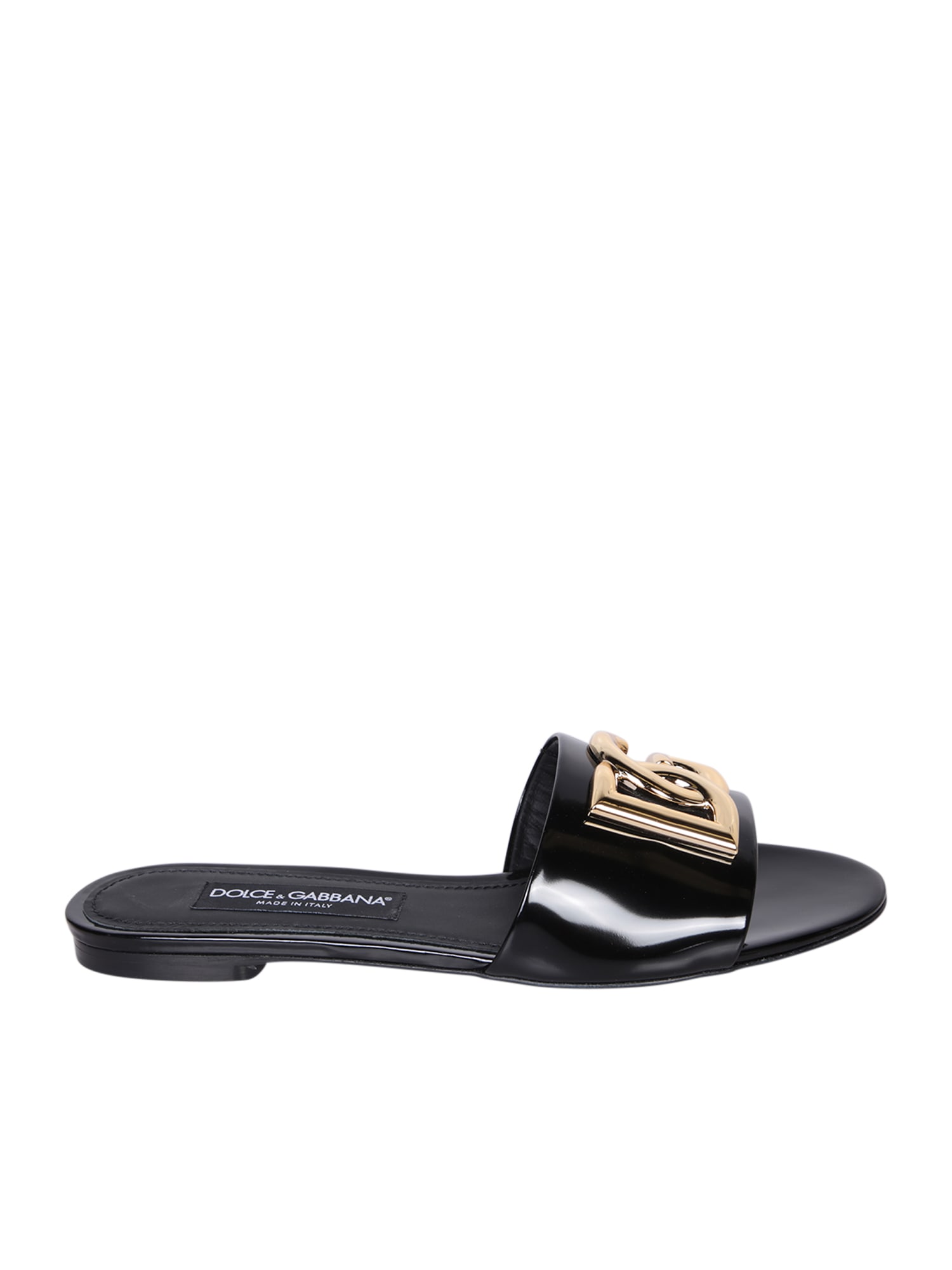 Dolce & Gabbana Black Slide Sandals