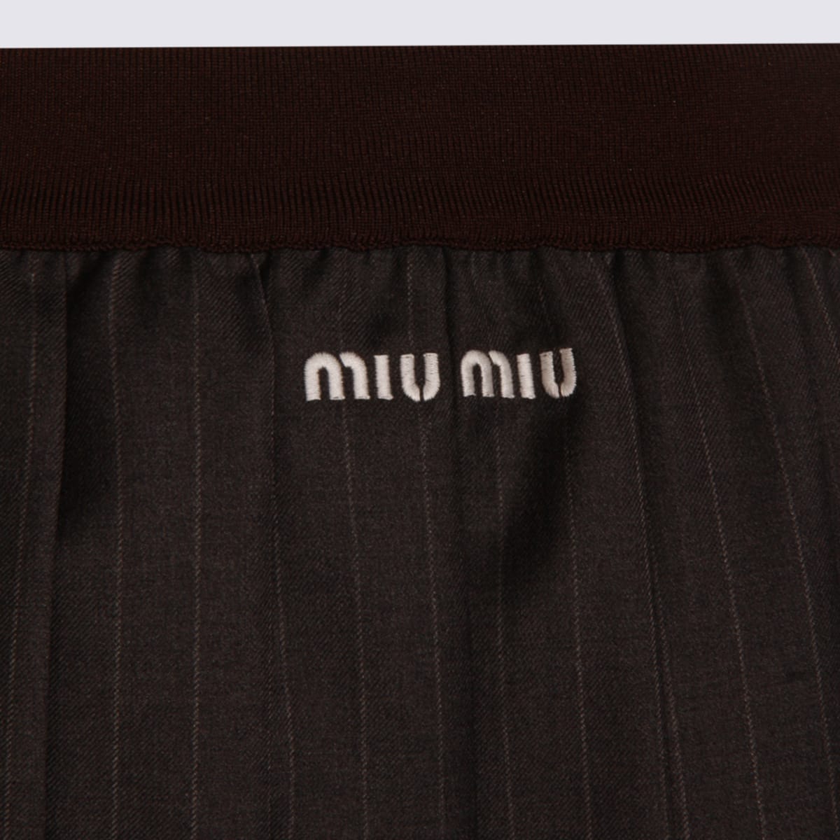 Miu Miu Grey Wool Skirt In Gray