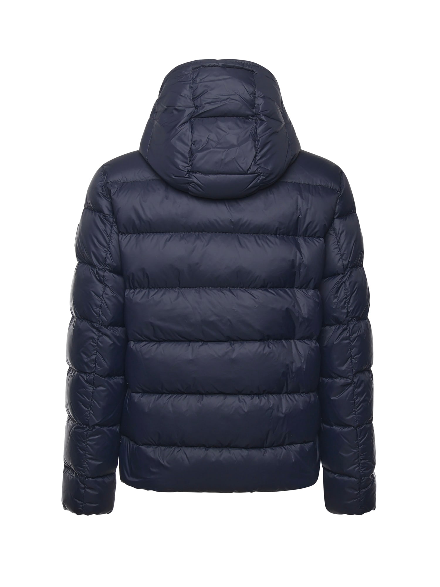 Fay Double-front Down Jacket In Calendered Poplin In Blue