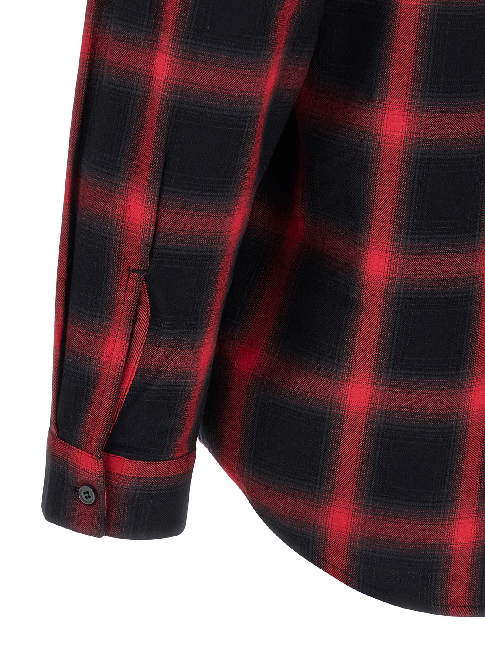 Diesel S-simply-check-hgbt Shirt And Blouse Black In Red