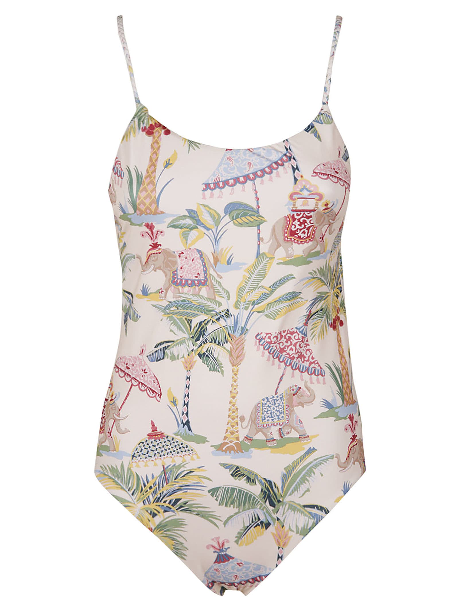 RED Valentino Tie-back Printed Swimsuit