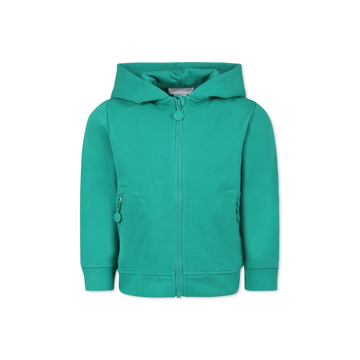 Stella Mccartney Long-sleeved Zipper Sweatshirt In Green