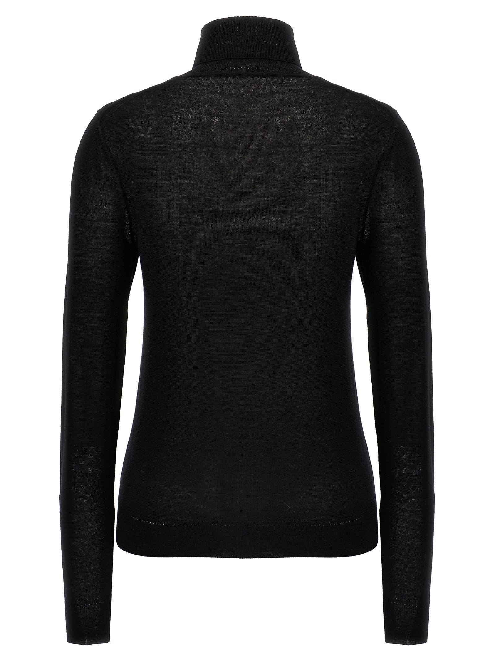 Shop Saint Laurent Cassandre Turtleneck Sweater In Black