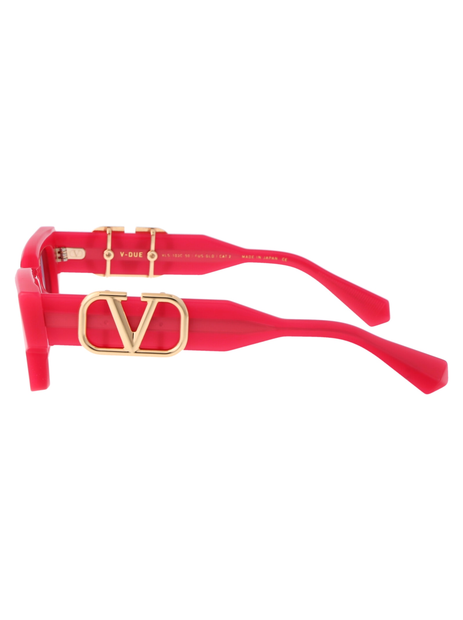 Shop Valentino V - Due Sunglasses In 103c Fus - Gld