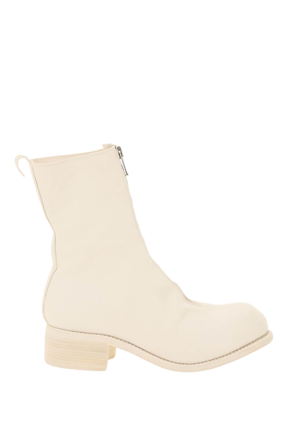 Guidi Front-zip Leather Boots In Co00t (white)