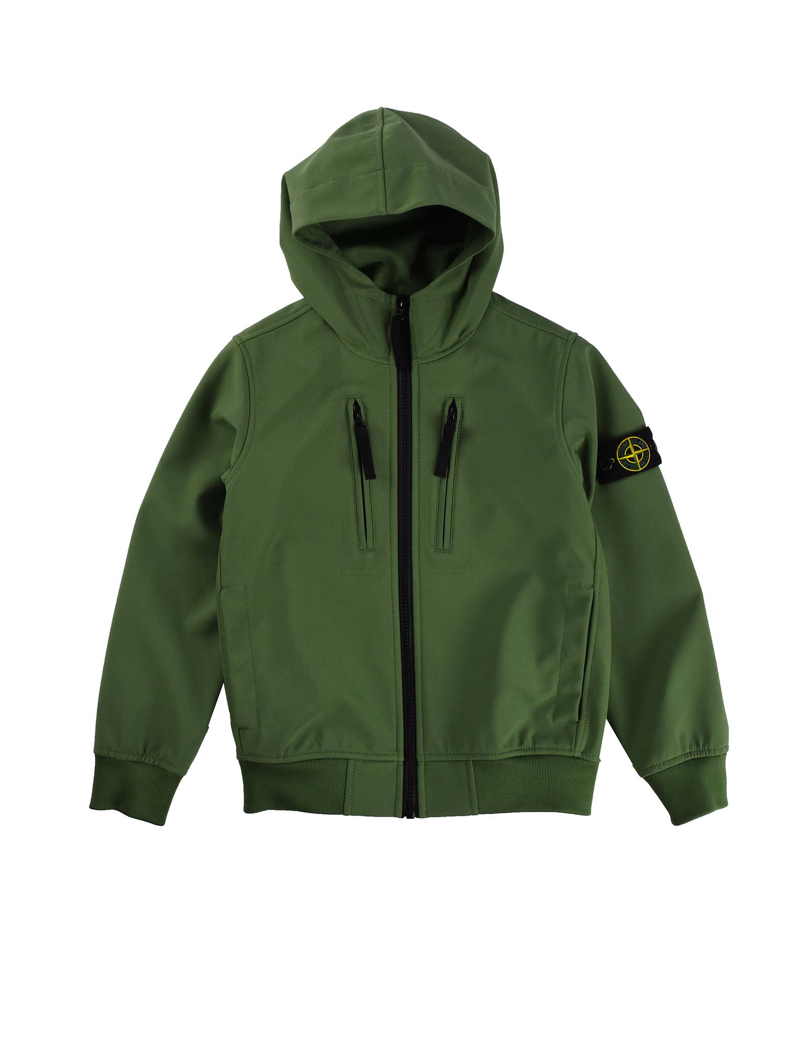 Stone Island Junior Military Green Hooded Jacket
