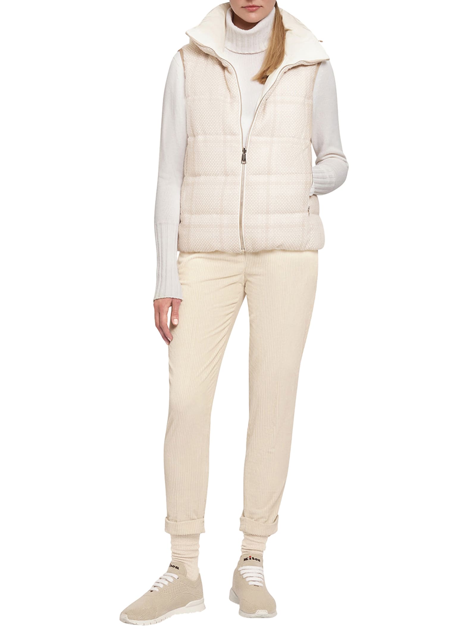 Shop Kiton Blouson Cashmere In White