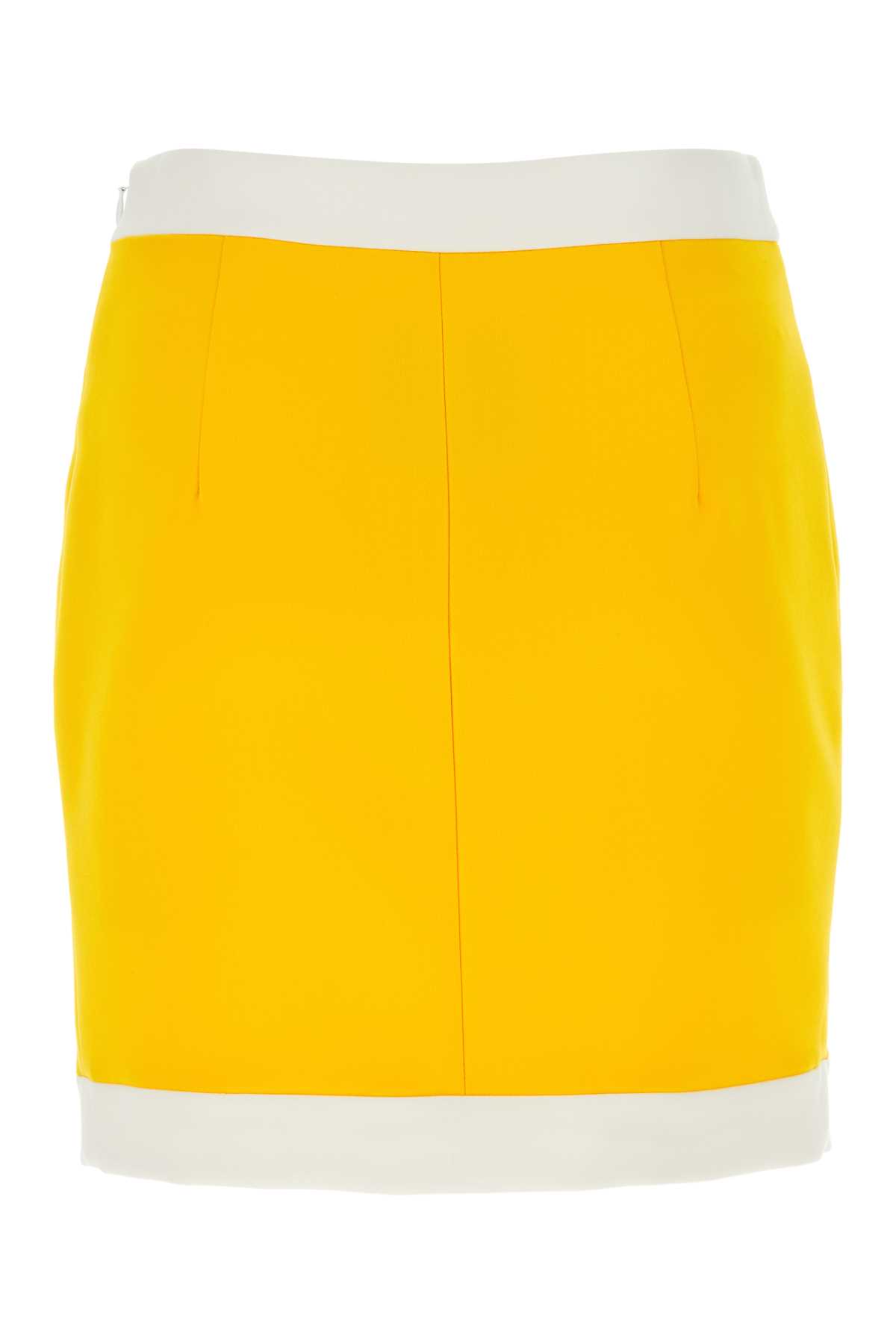 Moschino Yellow Stretch Jersey Mini Skirt In Fantasiagiallo
