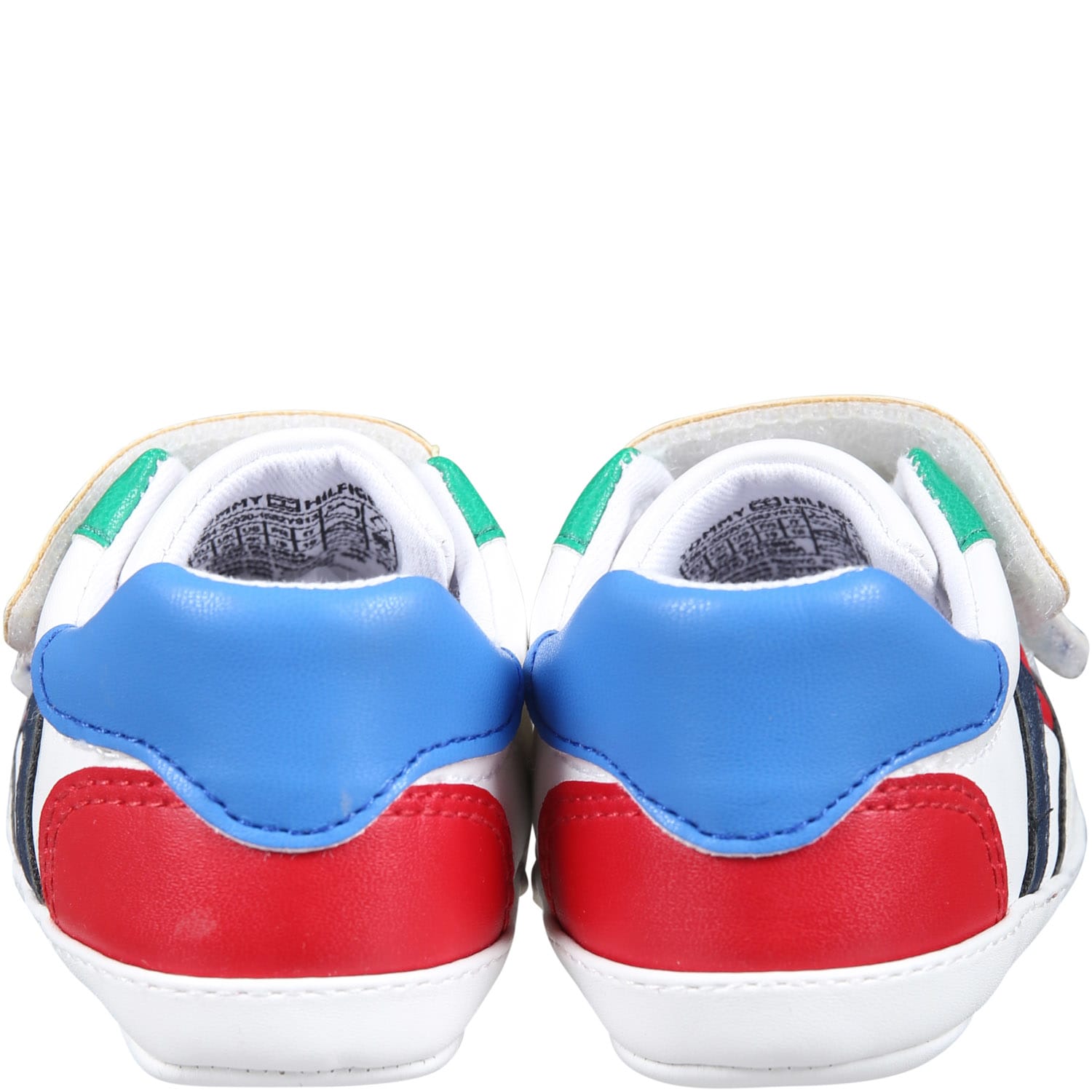Shop Tommy Hilfiger White Sneakers For Kids With Flag And Logo