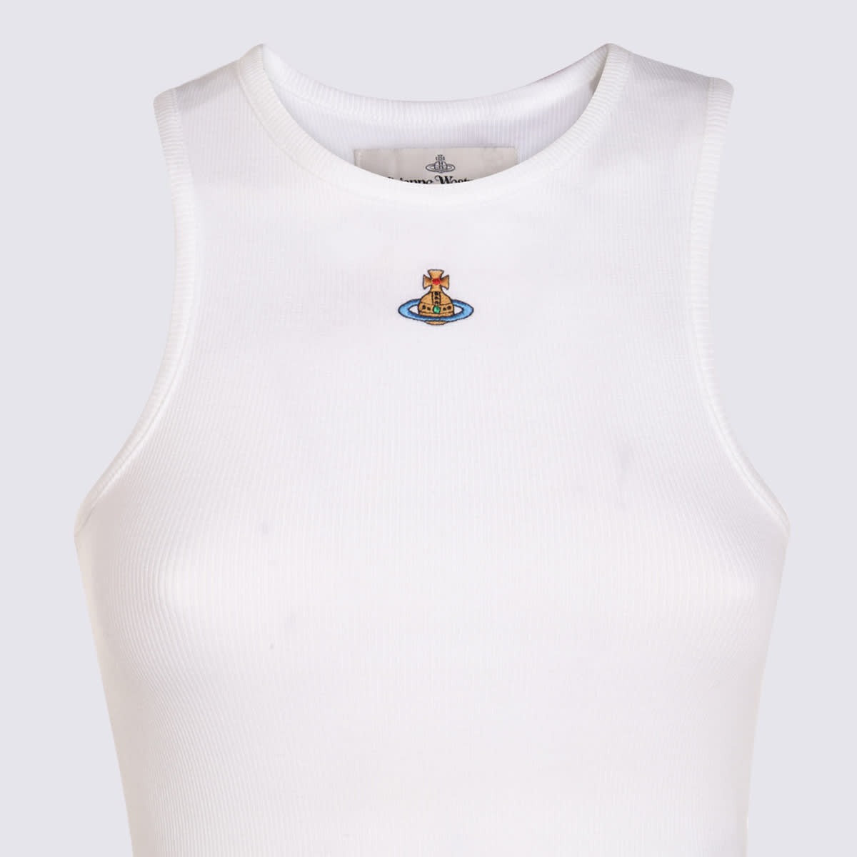 Vivienne Westwood Sleeveless Top Ribbed Texture In White