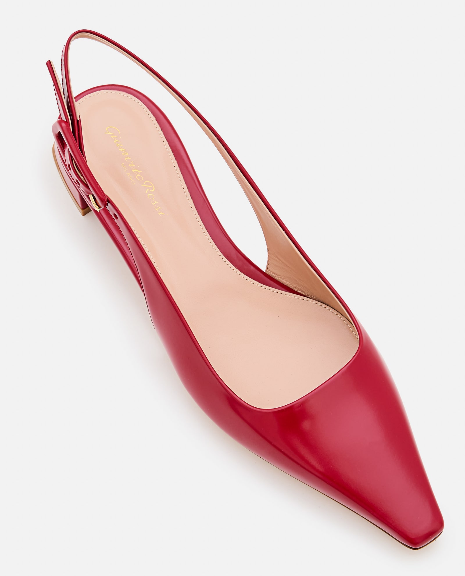 Shop Gianvito Rossi Tokio Leather Sling-back In Red