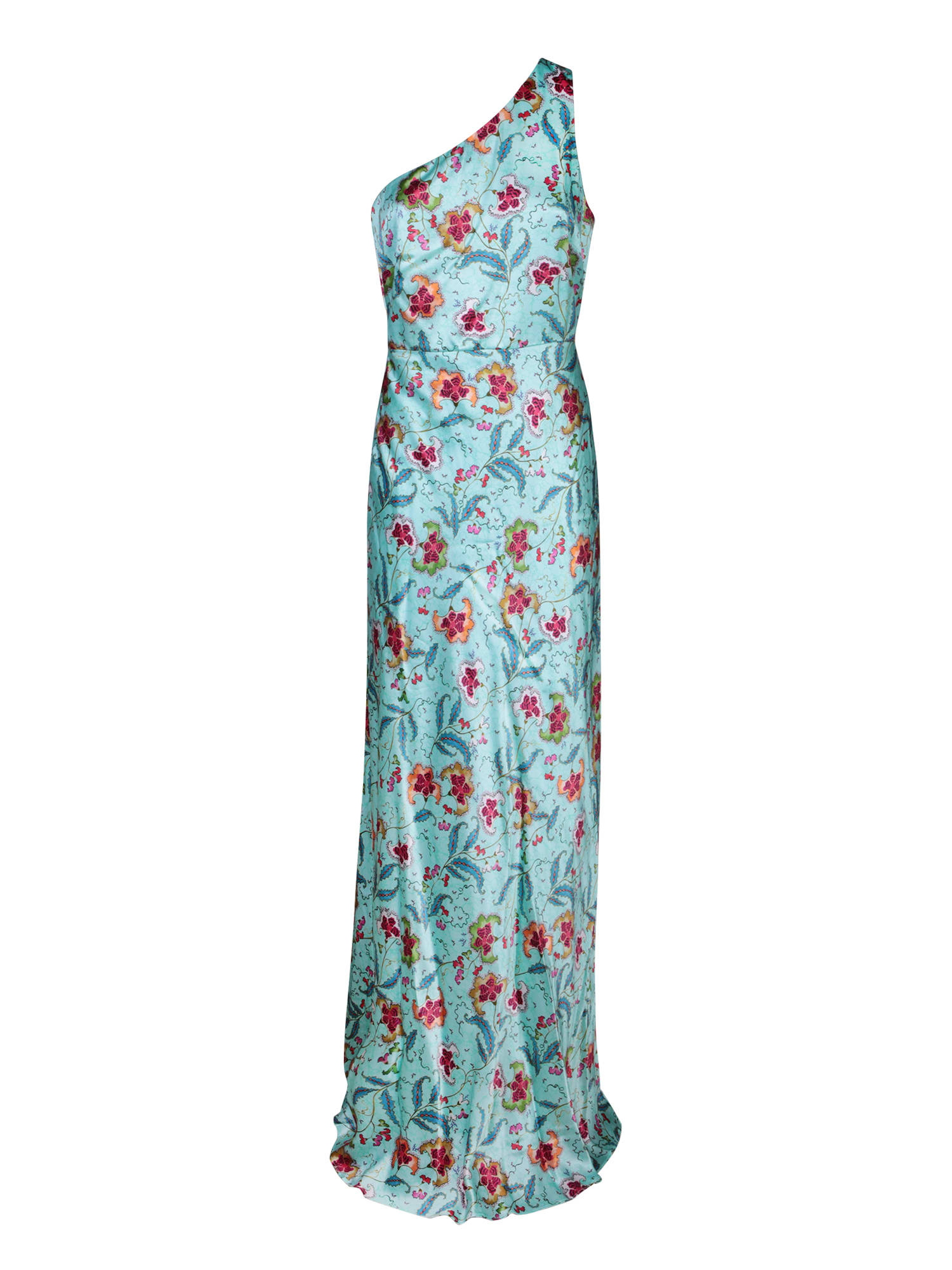 Shop Saloni Justine Celeste Floral Print Dress In Blue