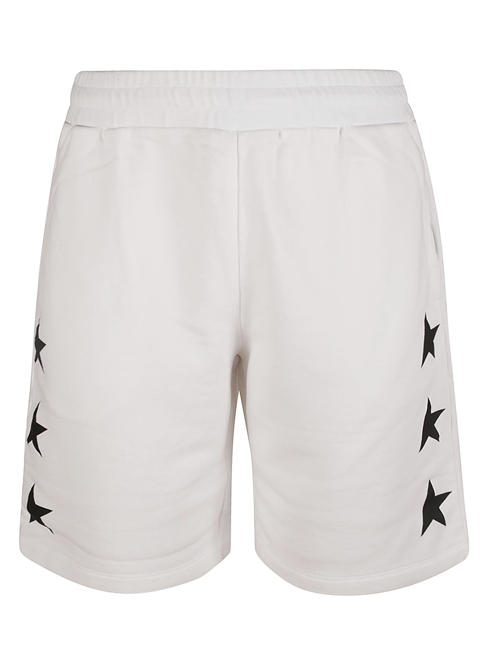 Shop Golden Goose Diego Wide Shorts In White/black