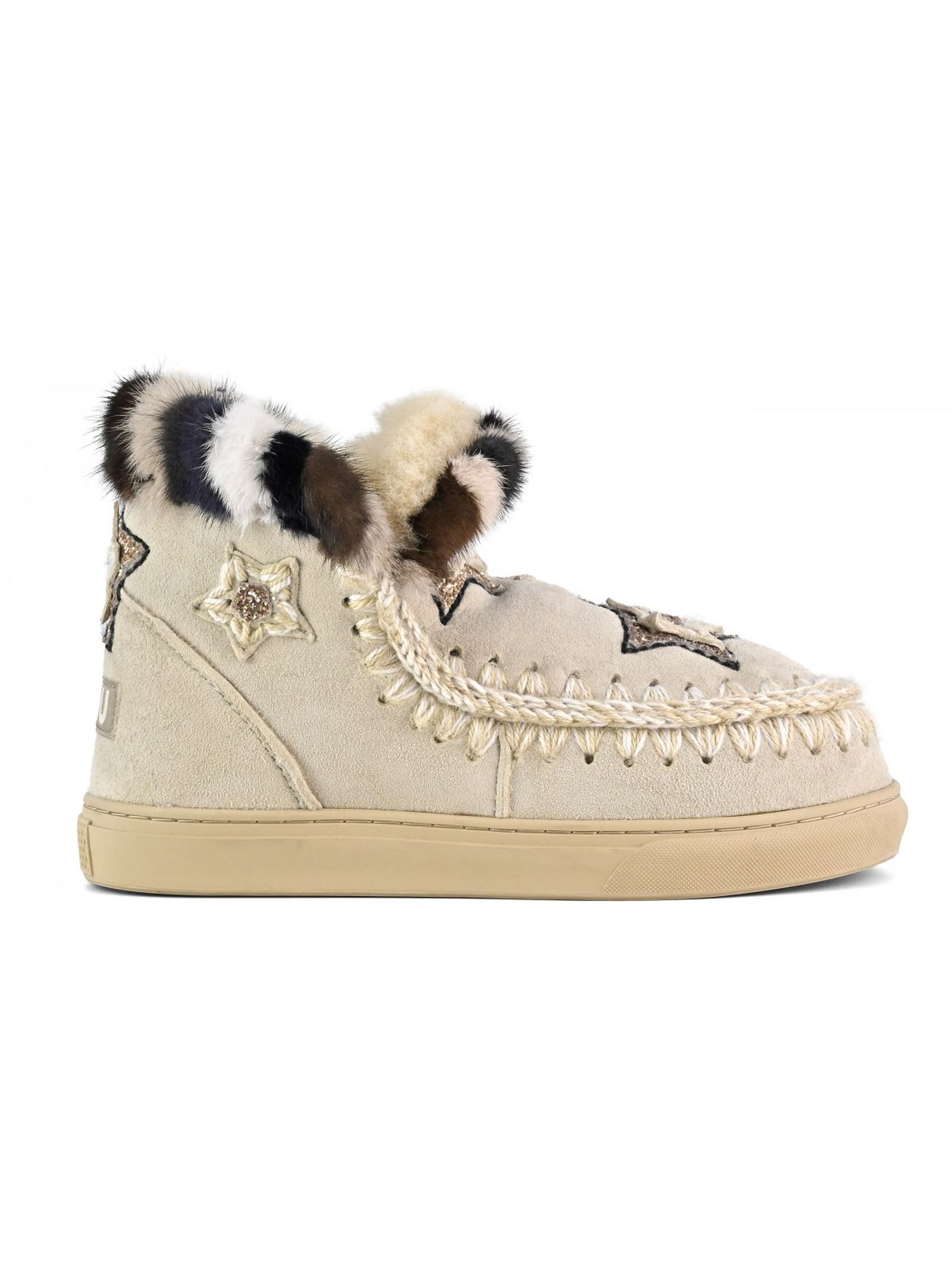 Eskimo Sneaker Star Patches & Mink Fur Trim