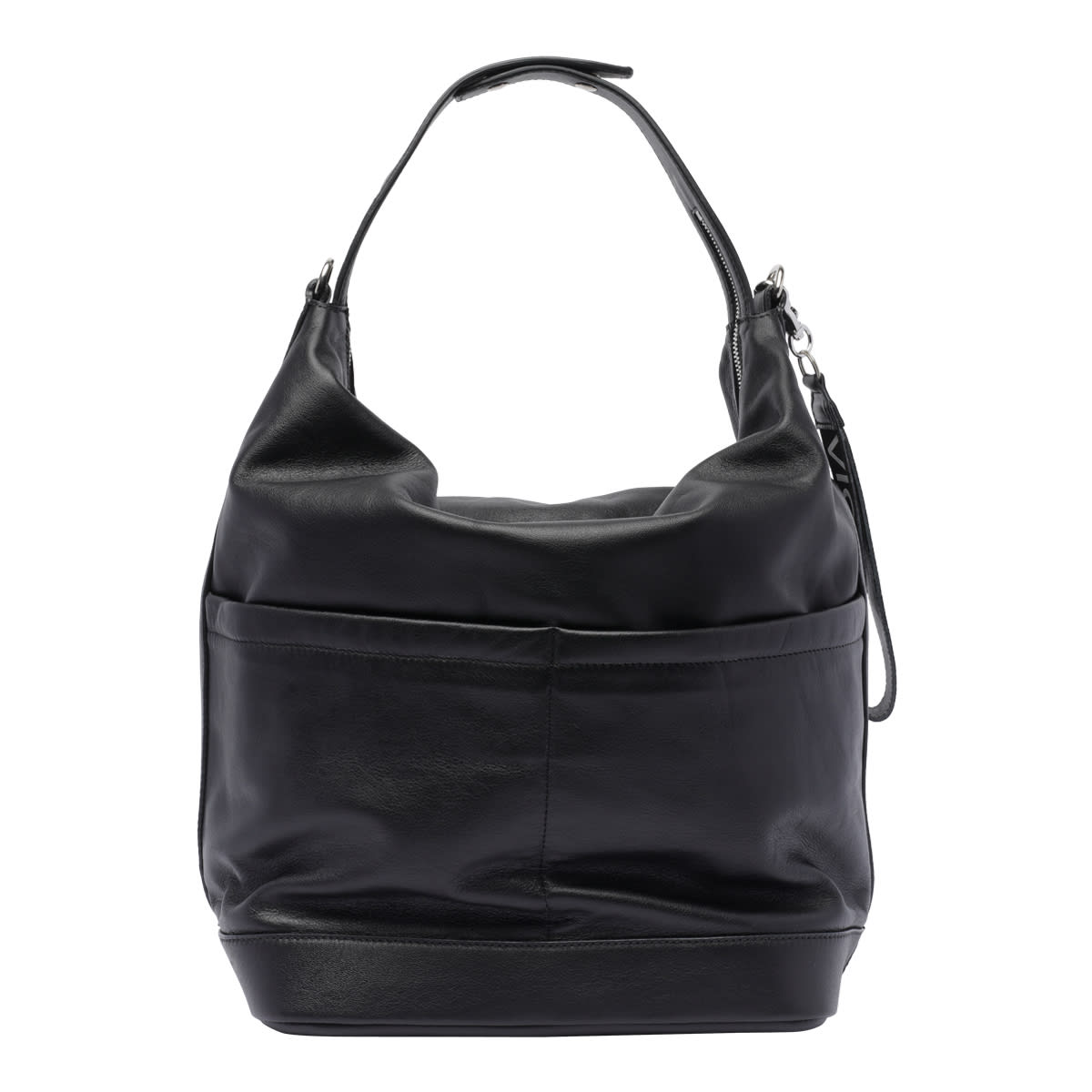 Vic Matie Leather Shoulder Bag In Black