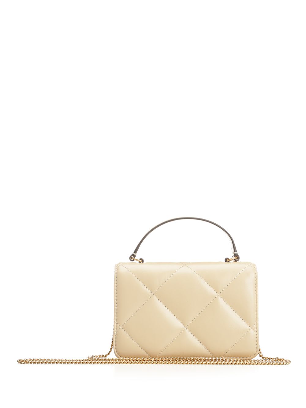 Tory Burch Mini Kira Diamond Quilt Top-handle Crossbody In Neutral