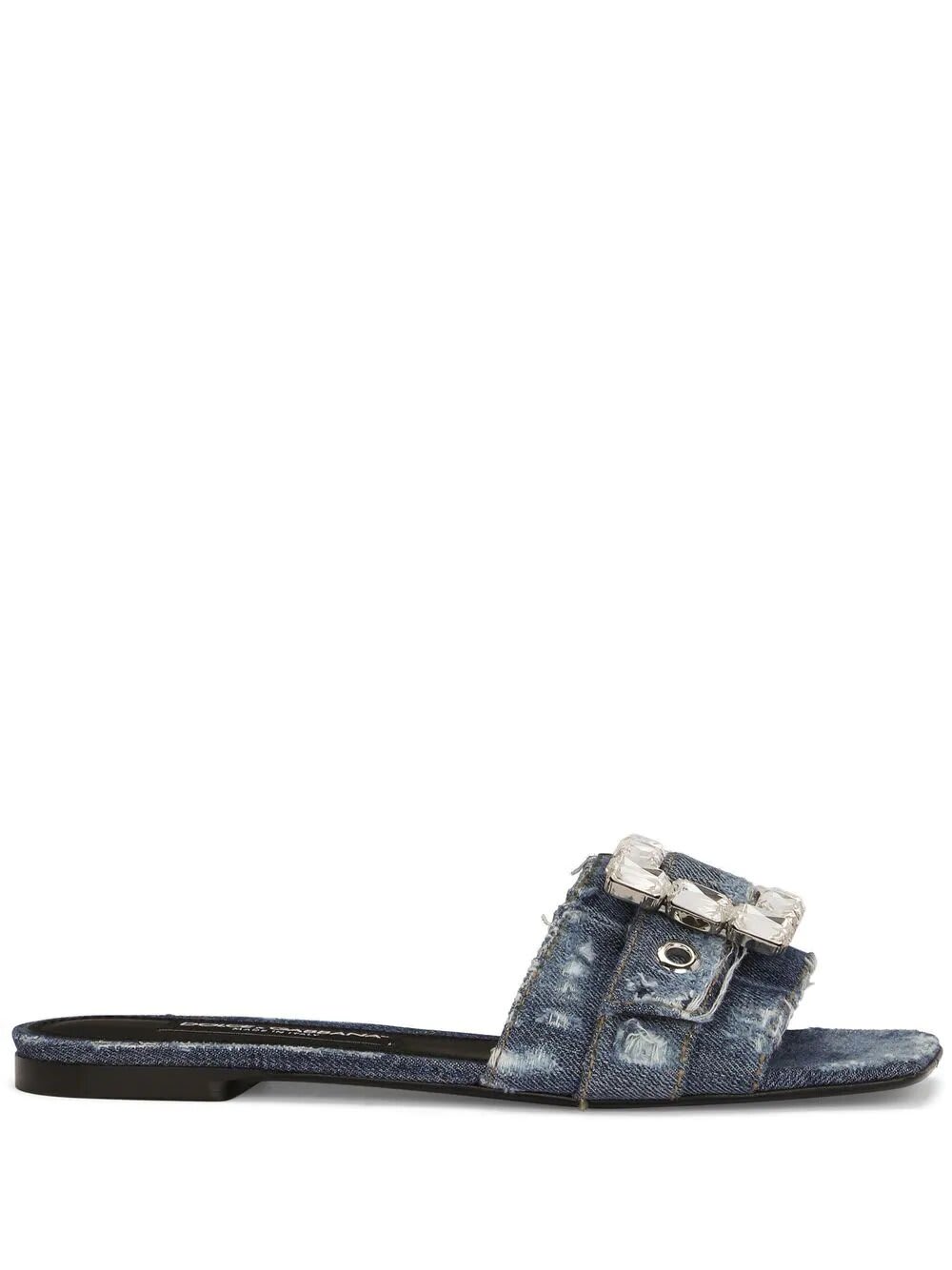 Dolce & Gabbana Logo Flat Bottom Flip-flop In Blu