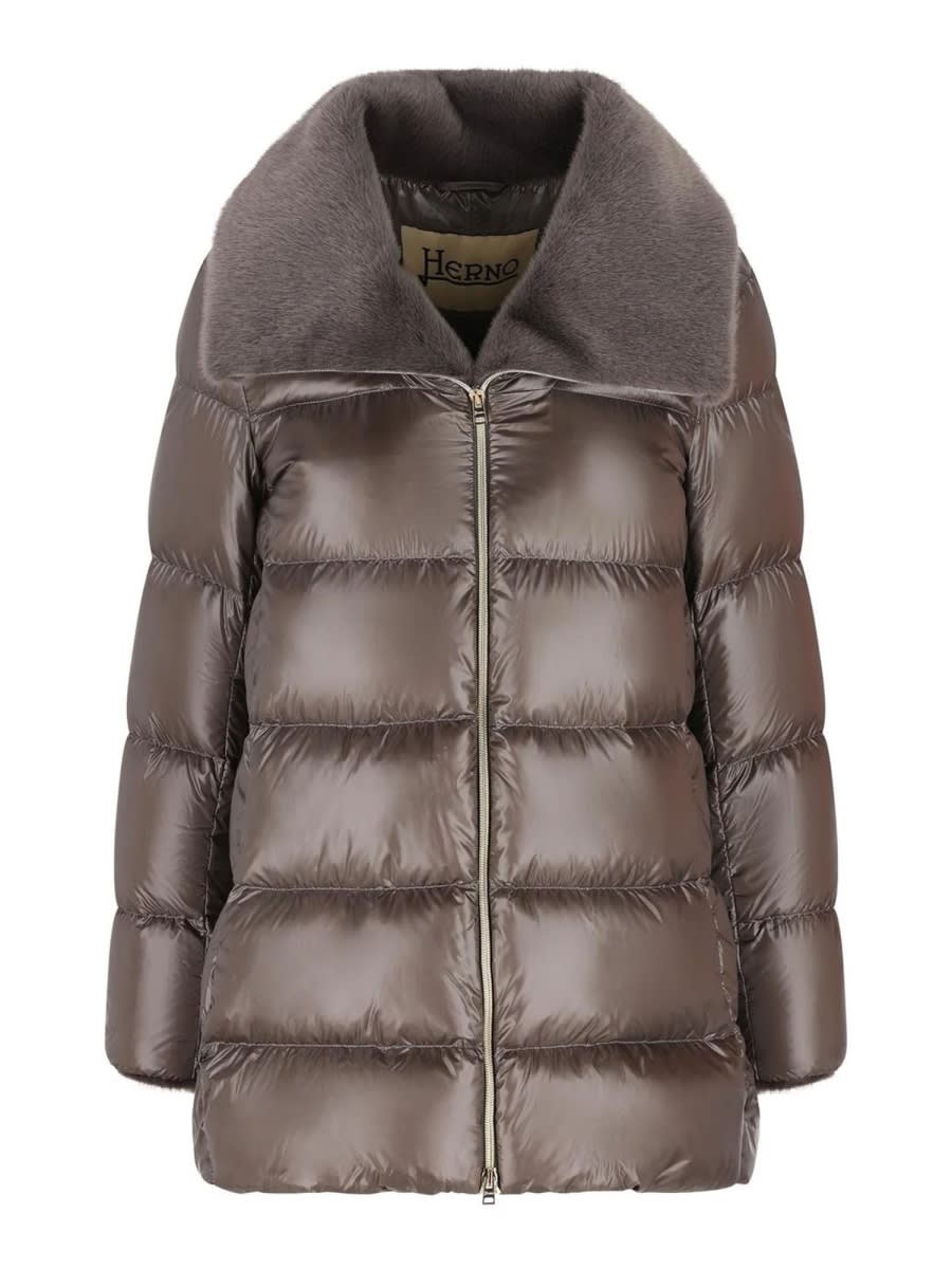 Herno Down Jacket A-shape In Brown