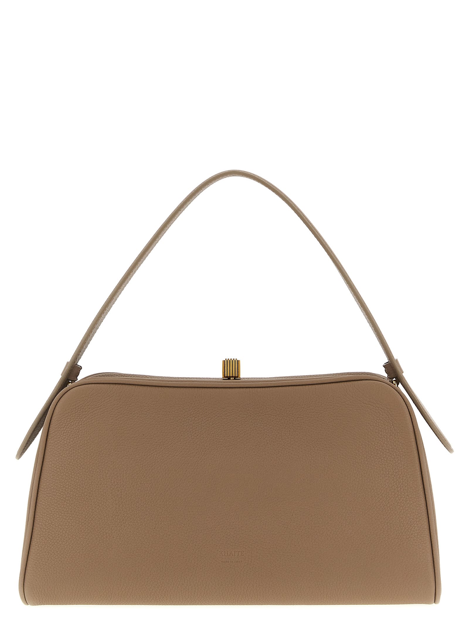 Khaite Hammered Embossed Cate Handbag In Brown