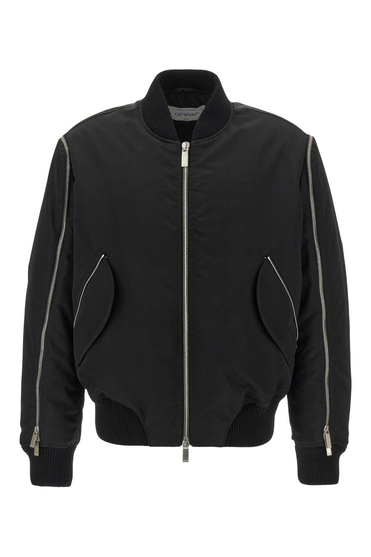 Shop Off-white Black Nylon Padded Bomber Jacket In 1010