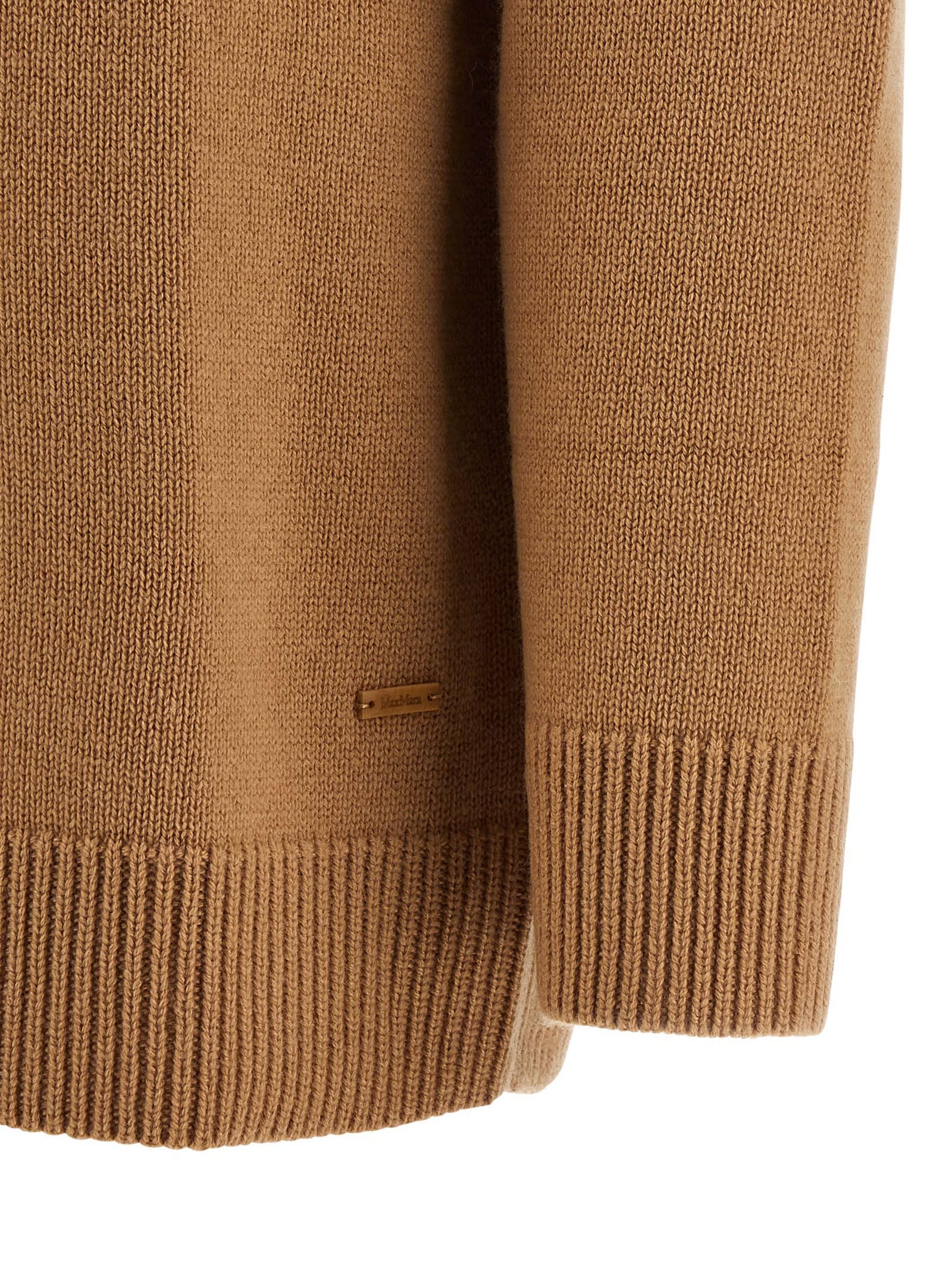 Max Mara Liana Wool And Cashmere Hooded Sweater In Brown