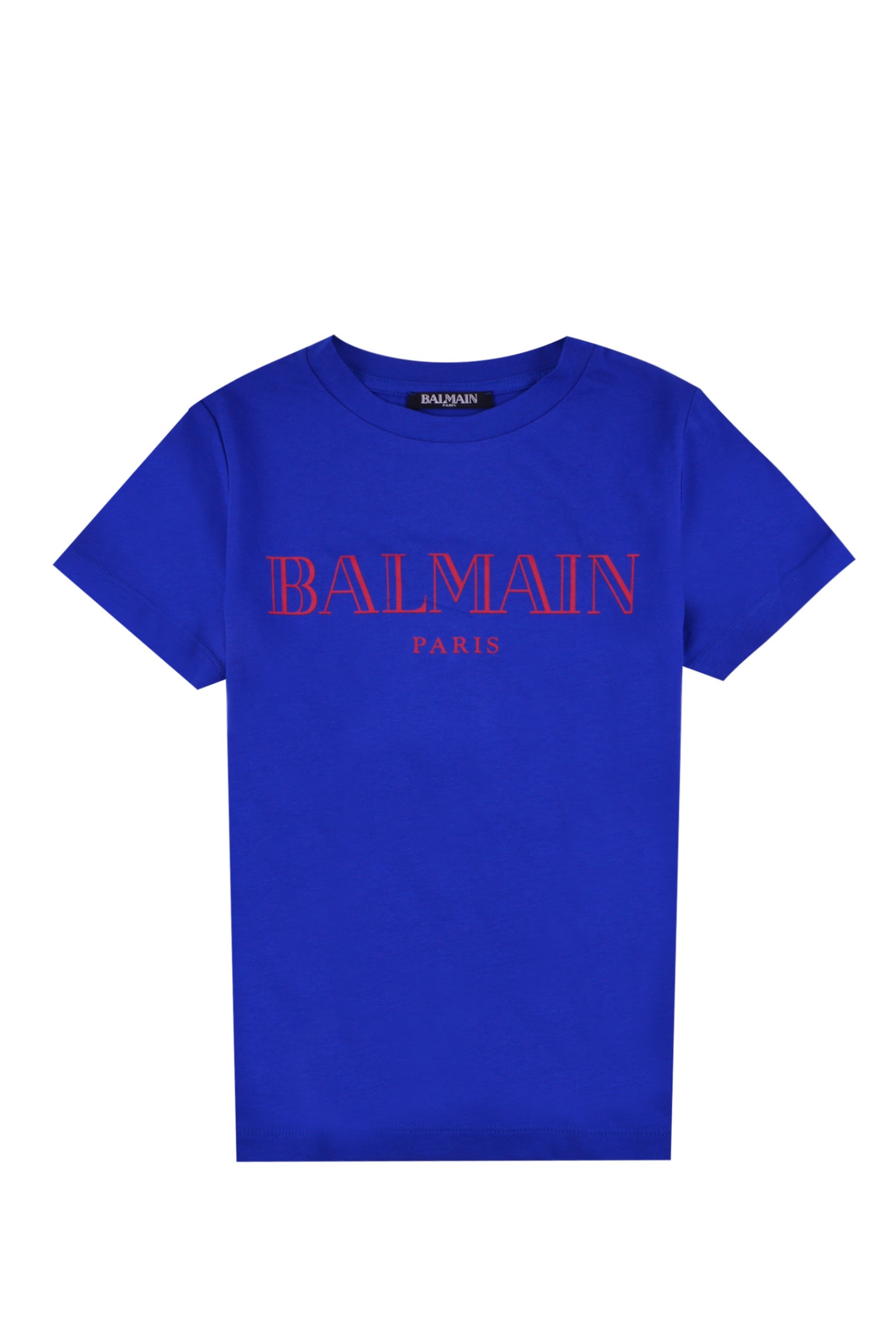 Balmain Kids' Cotton T-shirt In Blue