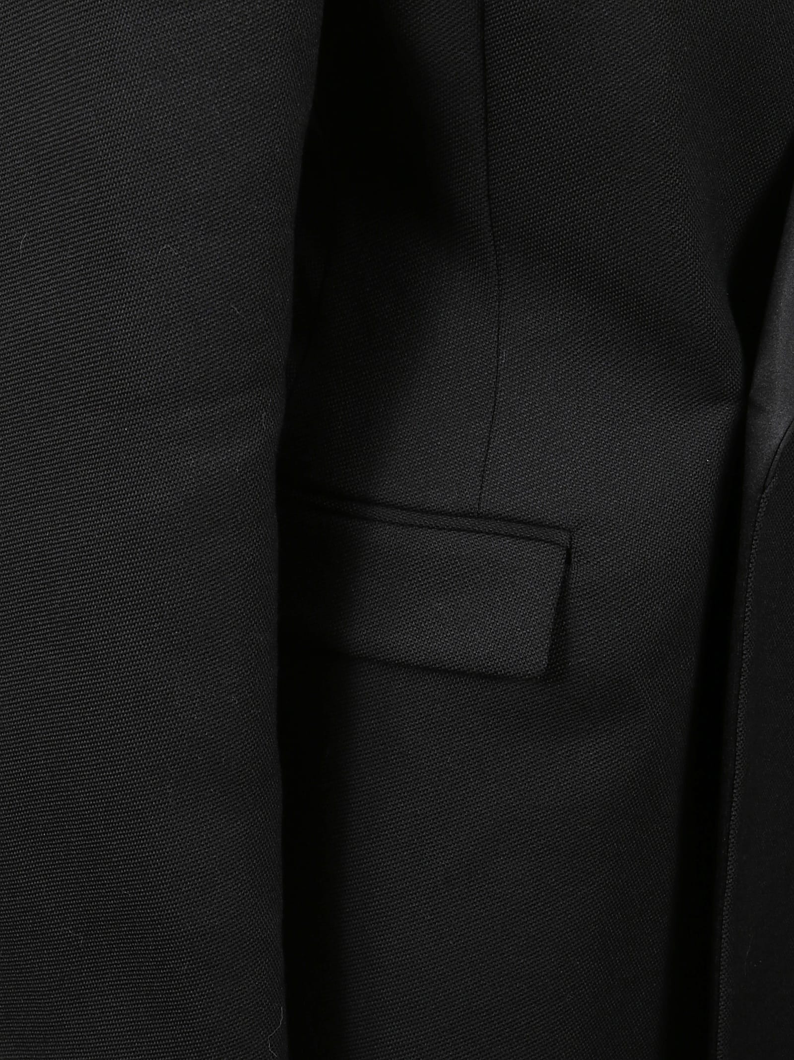 Carven Tuxedo Wool Coat In Black