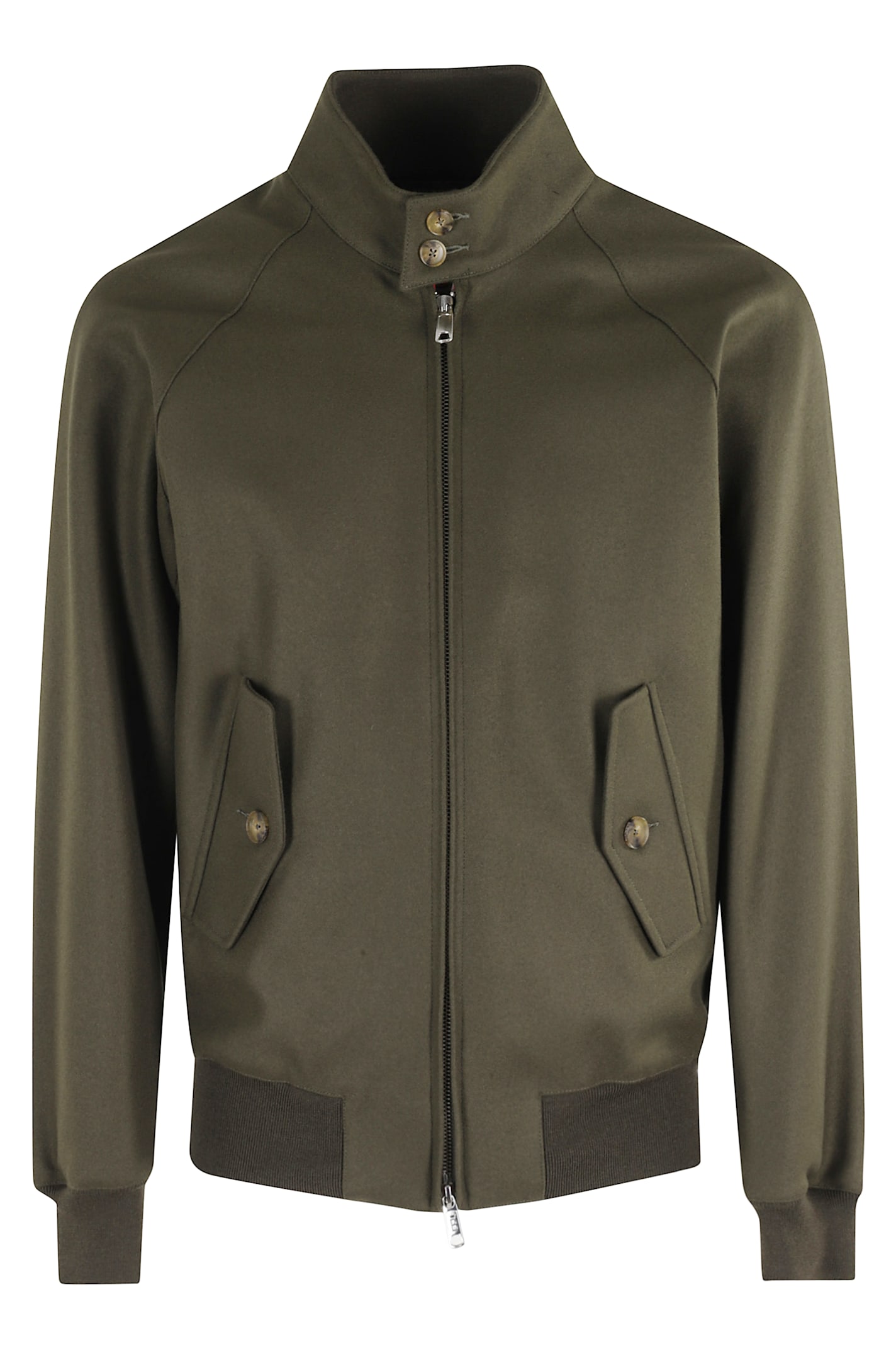 Baracuta Melton G9 Jacket With Double-slider Zipper In Green