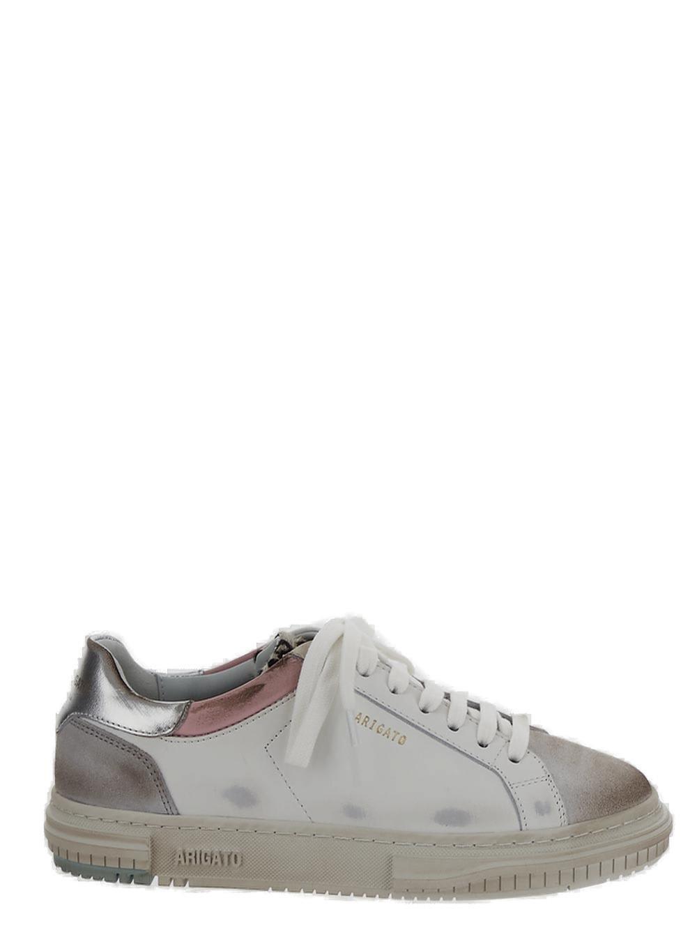 Shop Axel Arigato Atlas Distressed-effect Lace-up Sneakers In White