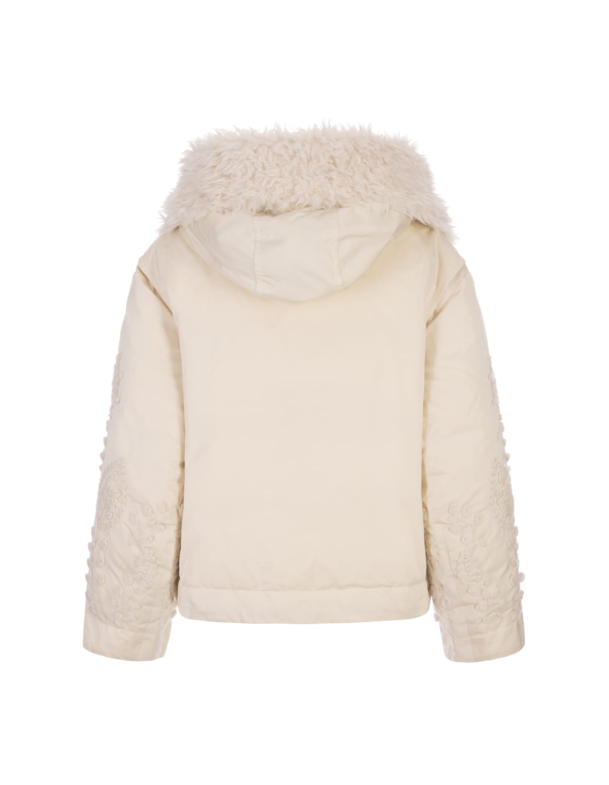 Shop Ermanno Scervino White Jacket With Embroidery On Sleeves