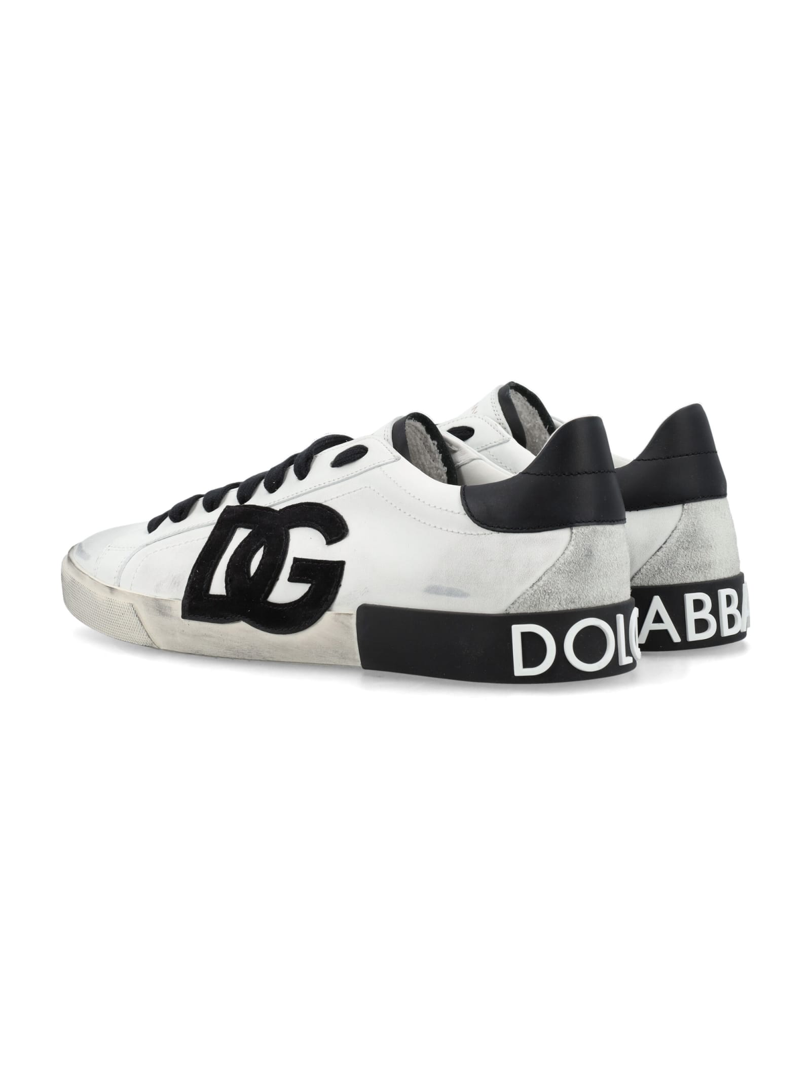 Shop Dolce & Gabbana Low Top Sneakers In White Black