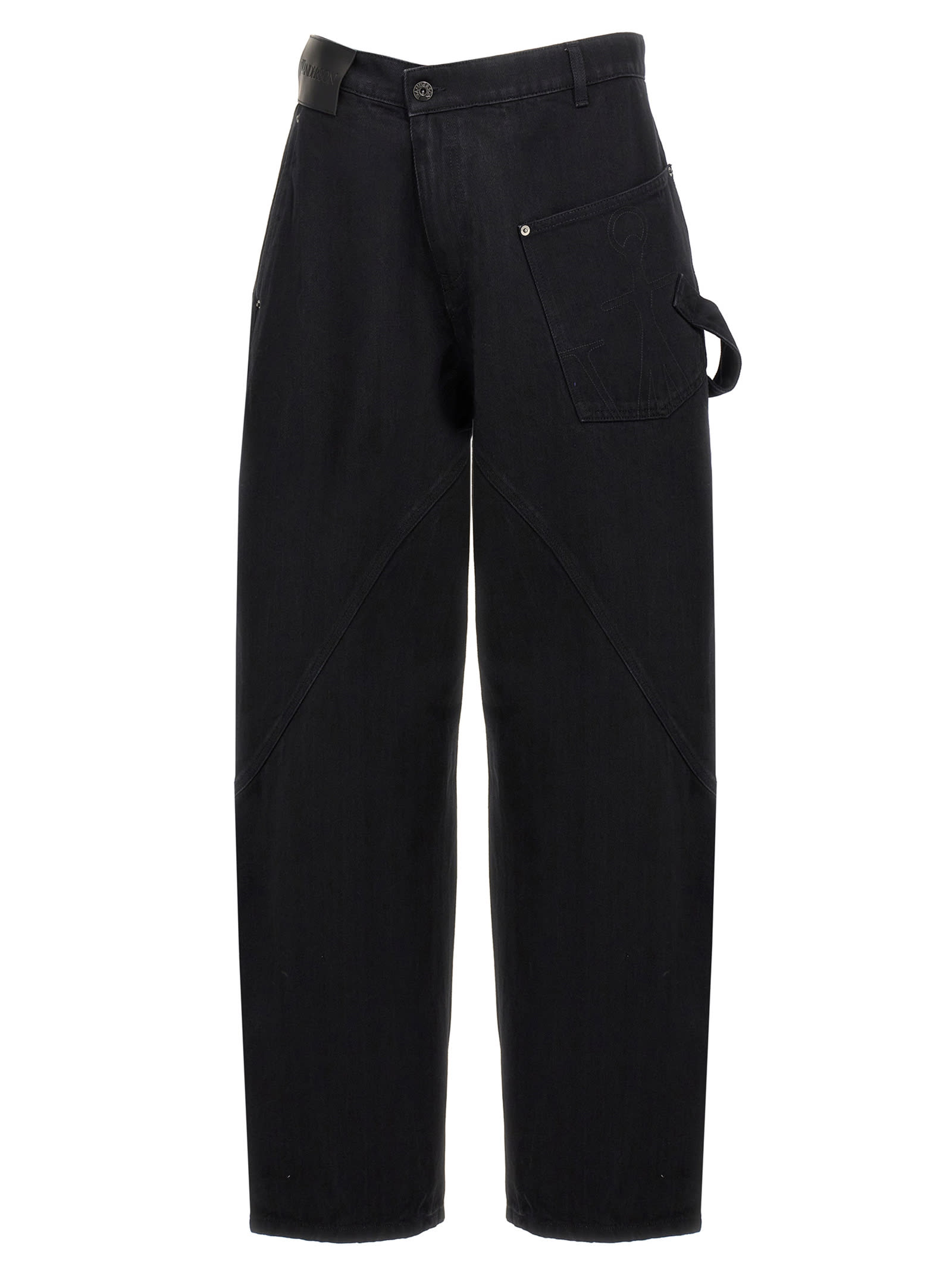 Shop Jw Anderson Twisted Workwear Jeans In Black