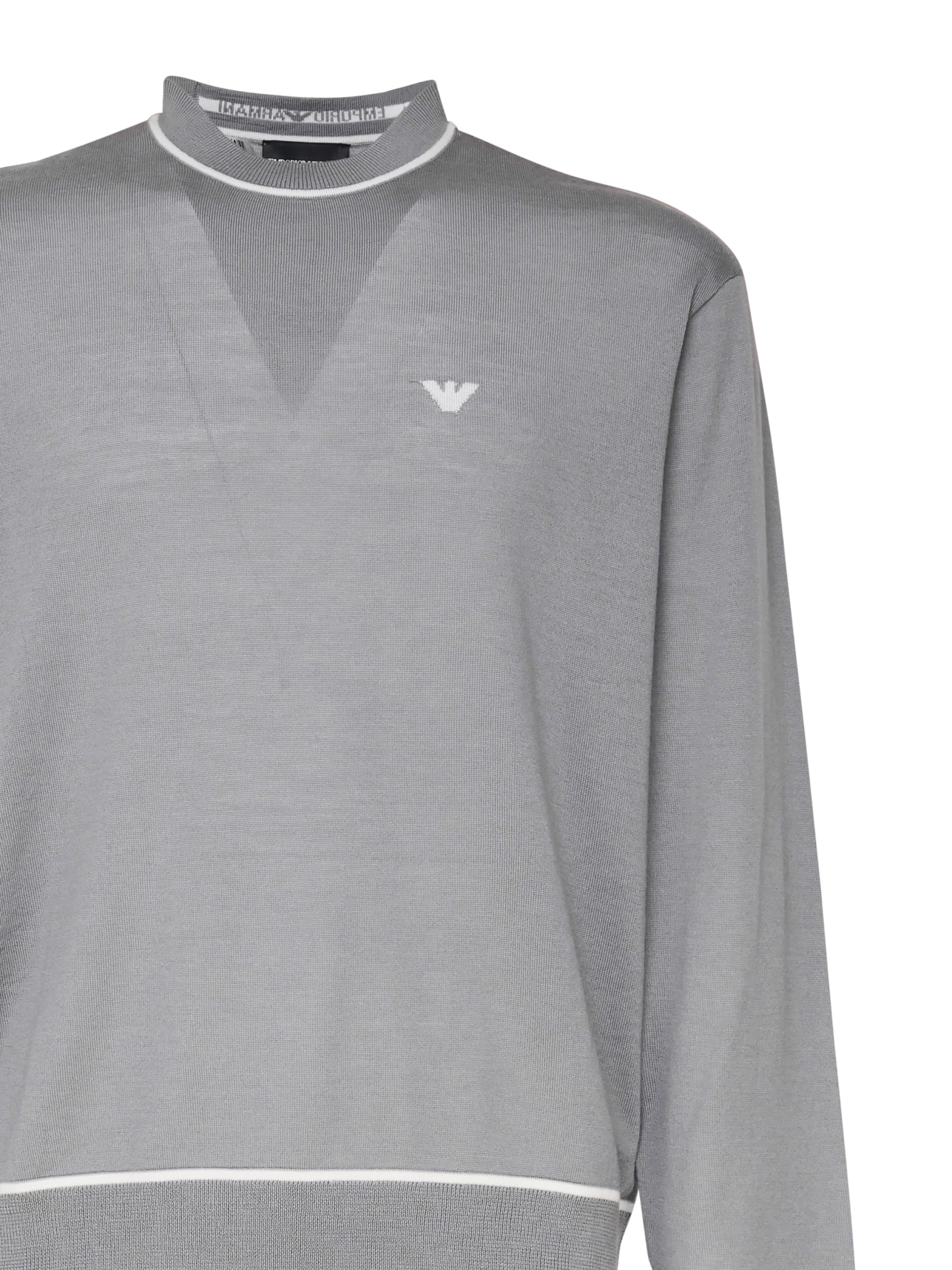 Shop Emporio Armani Virgin Wool Knit In Grey