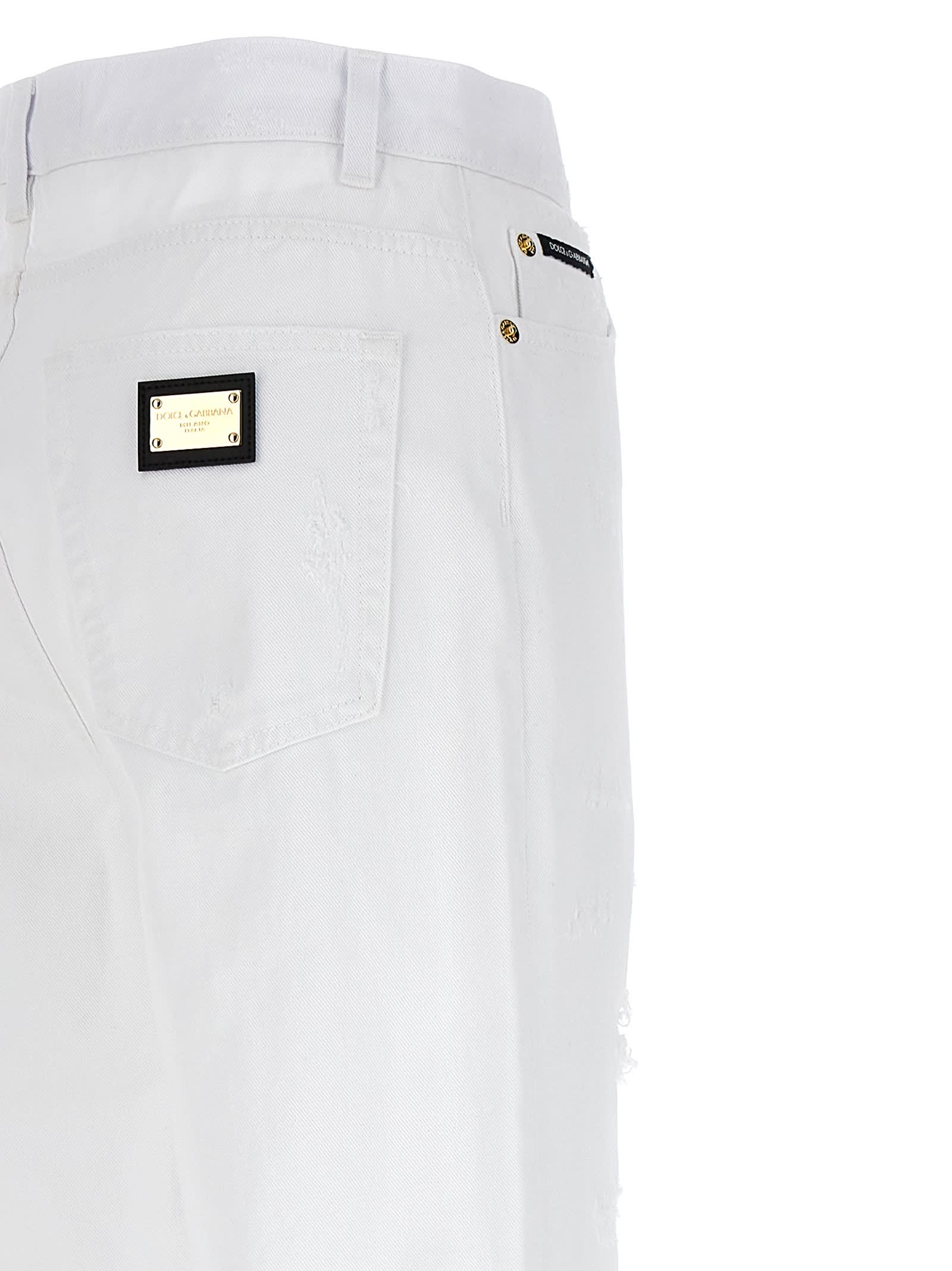 Shop Dolce & Gabbana Boyfriend Jeans In White