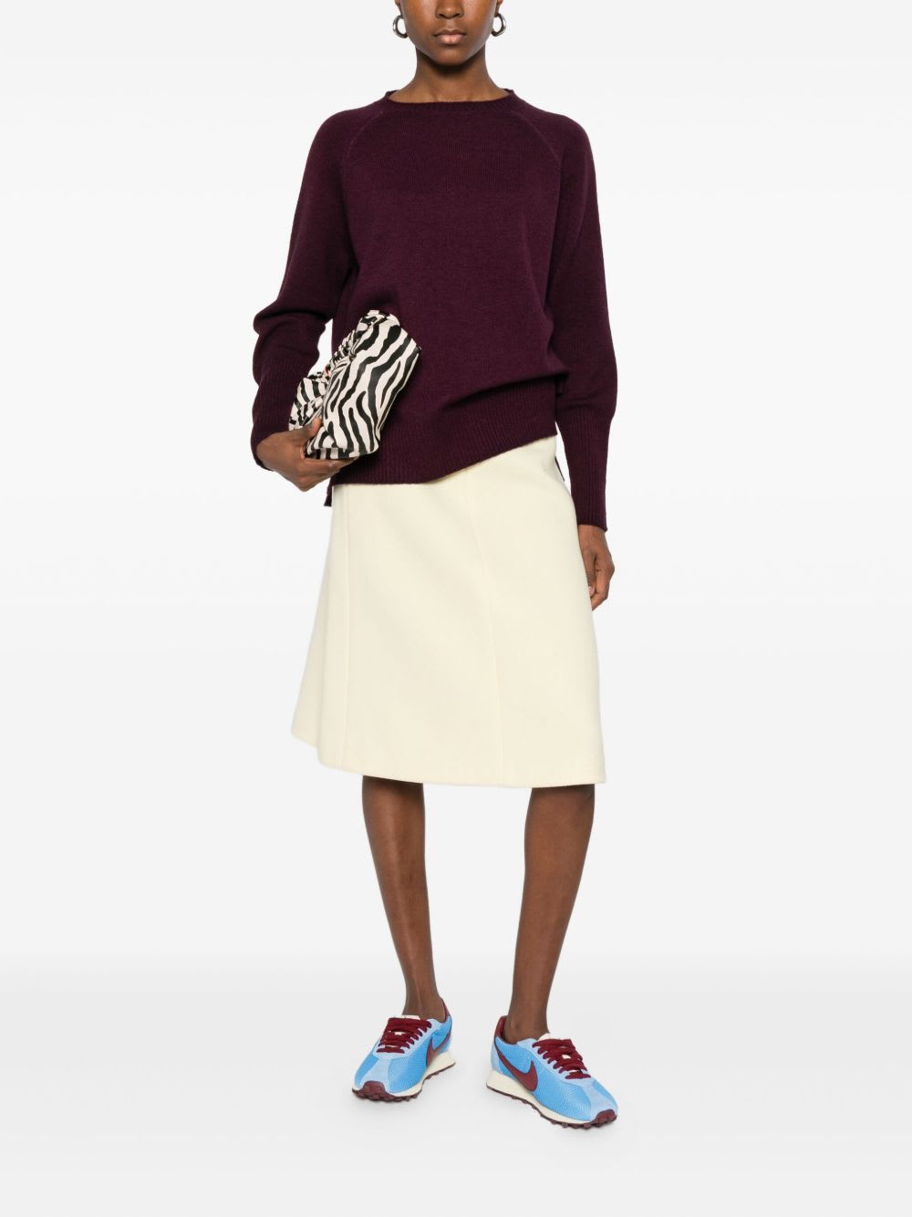 Base Wool Crewneck Sweater In Purple